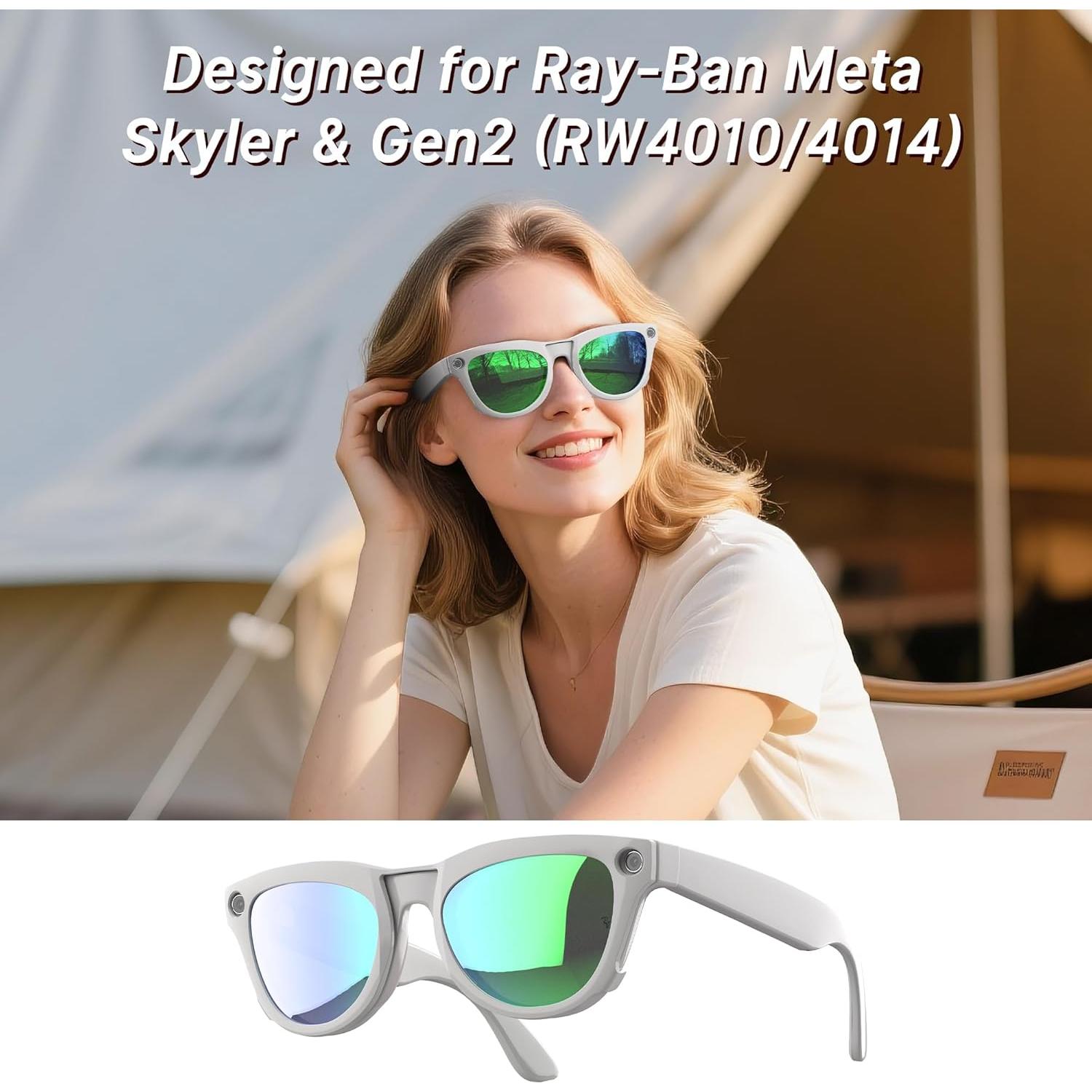 Clip-on Polarizado HiBloks para Ray-Ban Meta Skyler 4Pcs