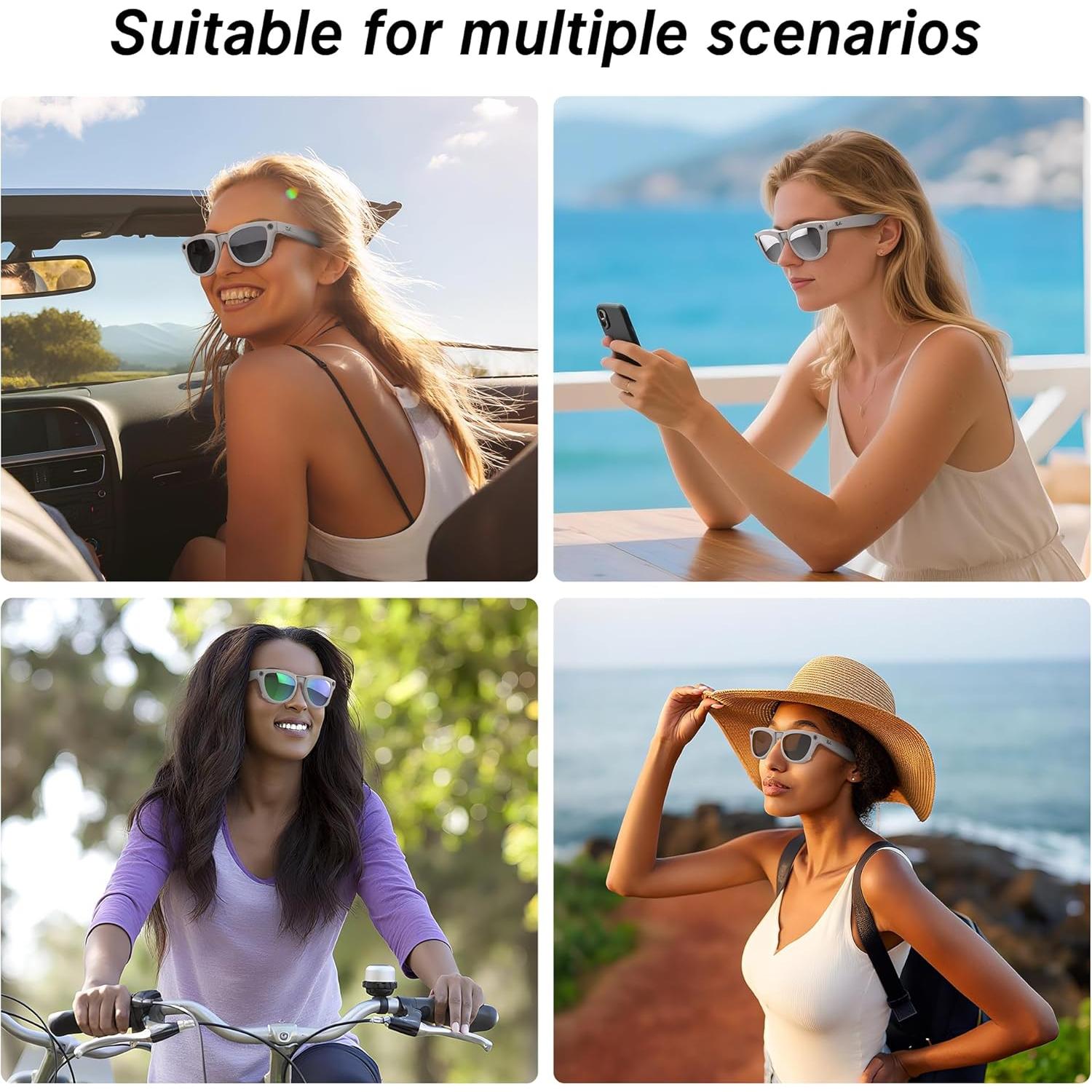 Clip-on Polarizado HiBloks para Ray-Ban Meta Skyler 4Pcs