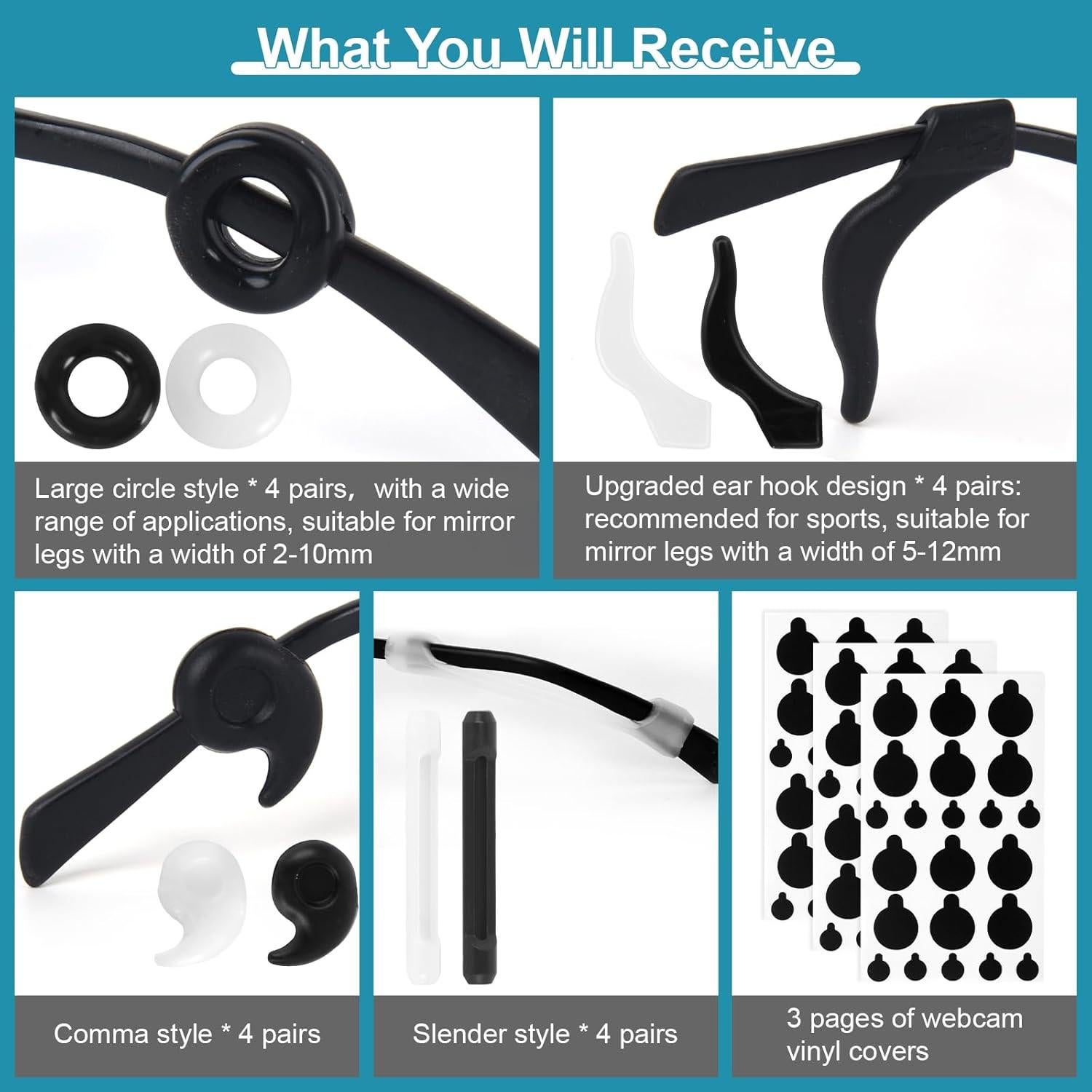 Sujetadores de Oído y Cubiertas de Cámara Ray Ban Meta - 16 Pares