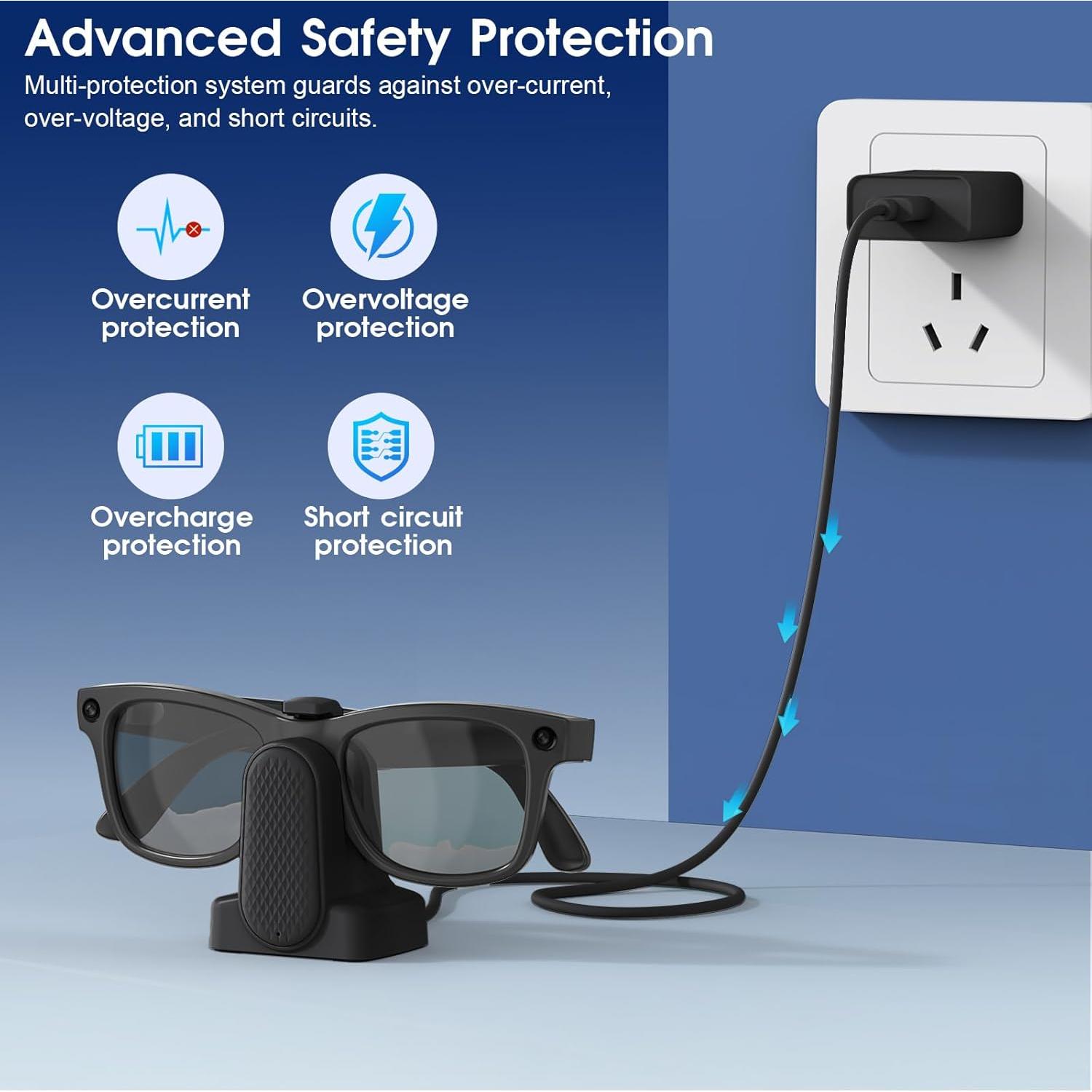 Base de Carga Cisian USB-C para Gafas Ray-Ban Meta - Negro