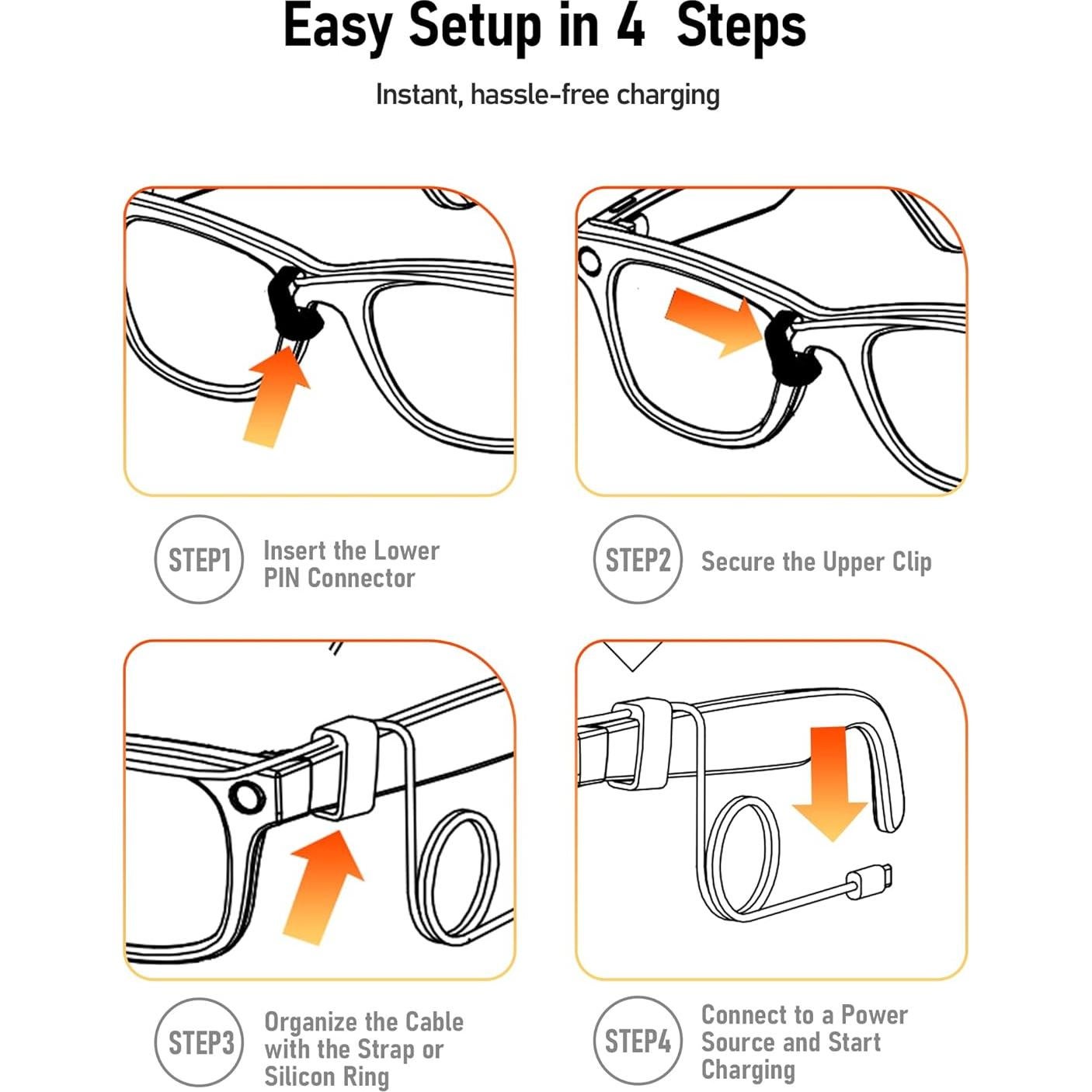 Cable de carga USB-C FENGXIANG para gafas RayBan y Oakley