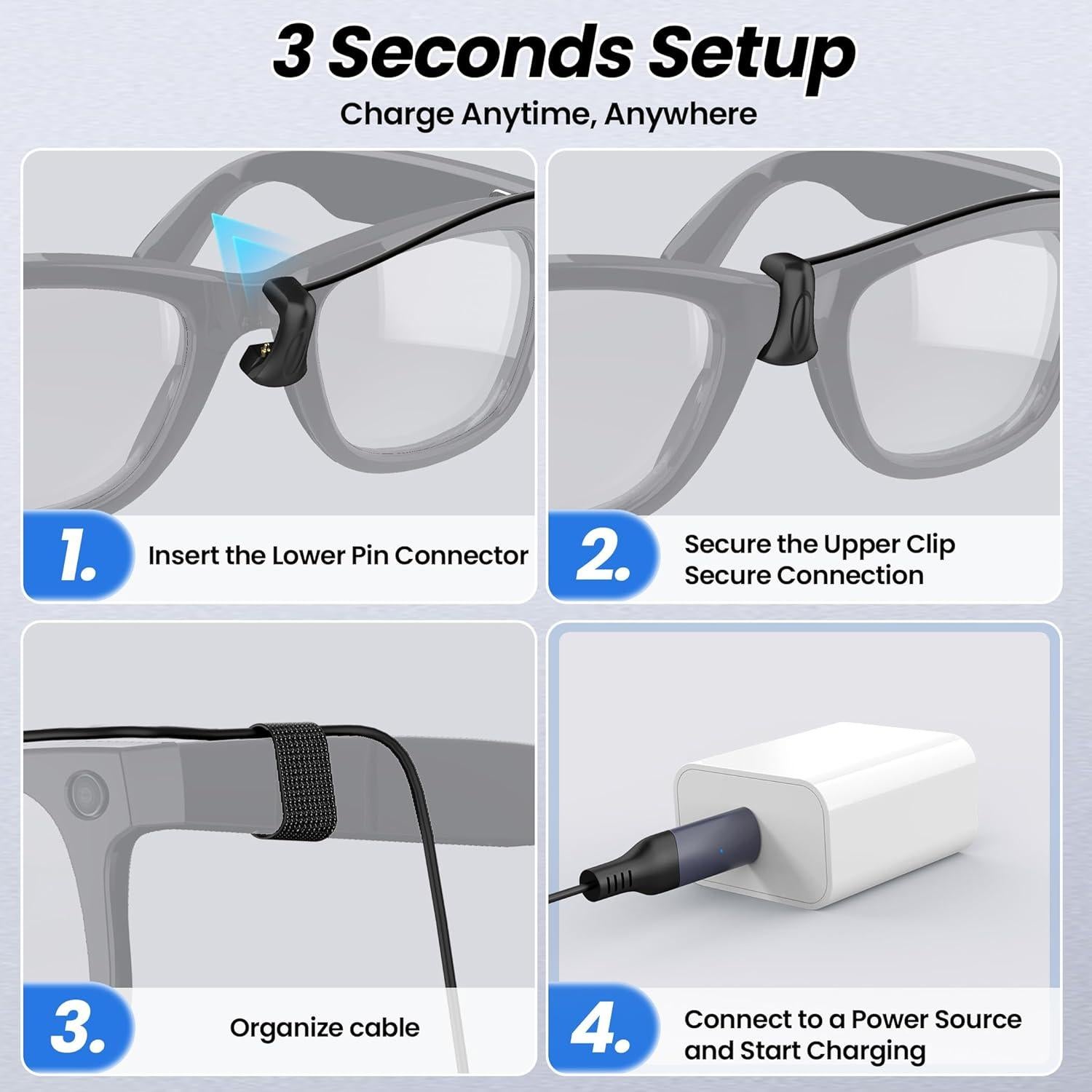 Cable de carga USB C 1.5M Hugener para gafas Ray-Ban Meta