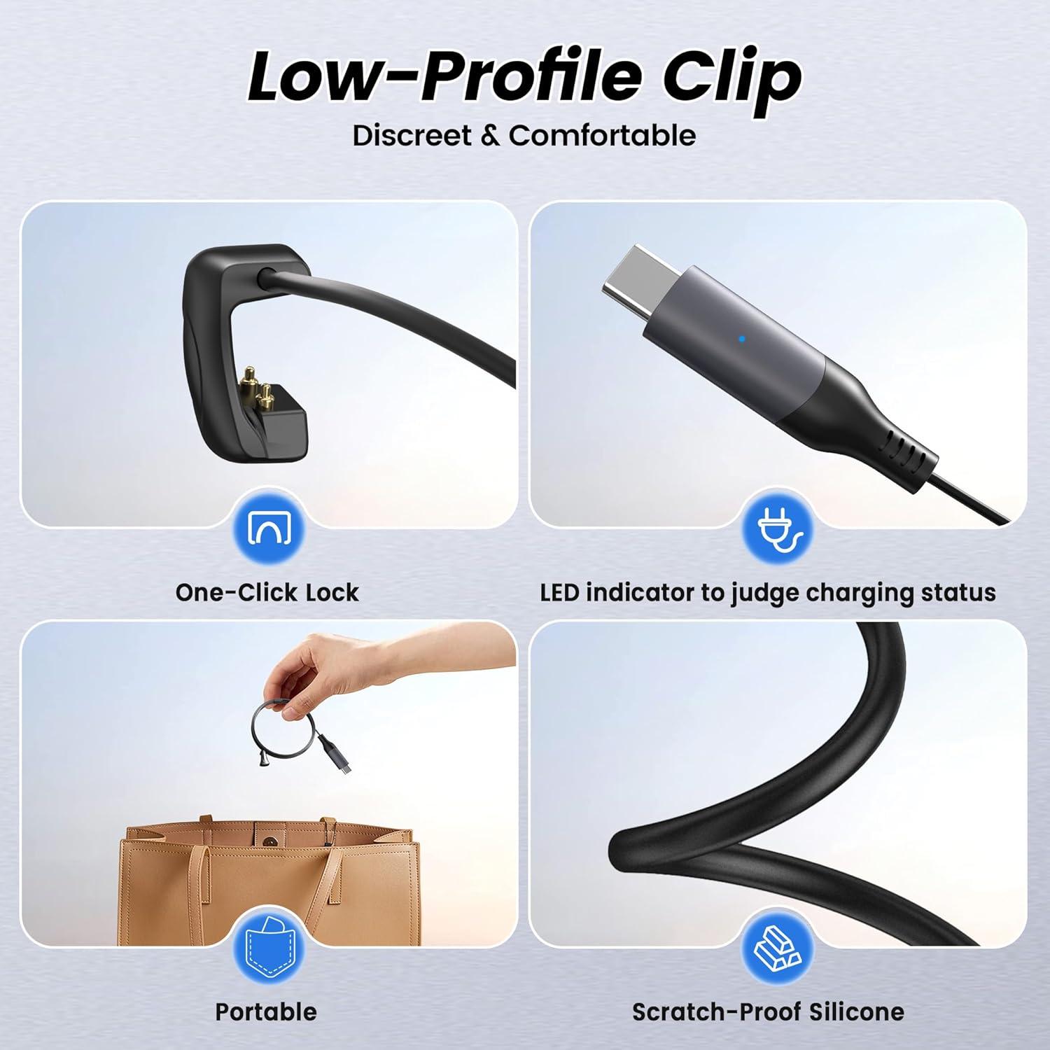 Cable de carga USB C 1.5M Hugener para gafas Ray-Ban Meta