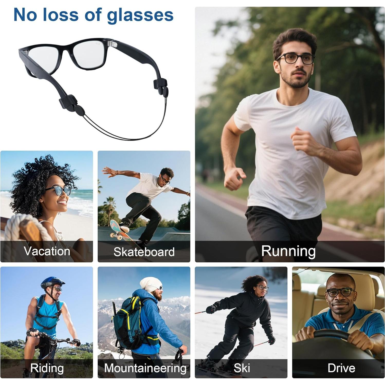 Correa Ajustable para Gafas HiBloks - Compatible Ray-Ban y Oakley