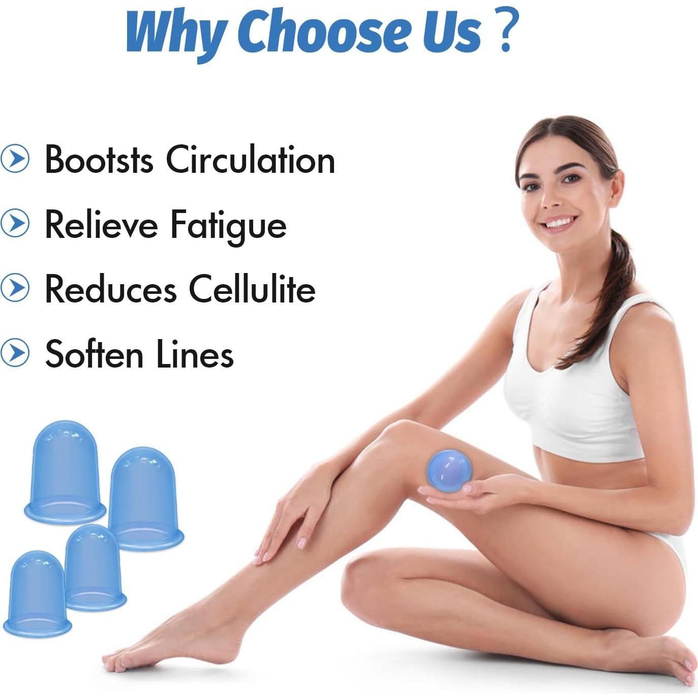 Kit de Ventosas de Silicona ELERA - Terapia de Masaje (4 Piezas)