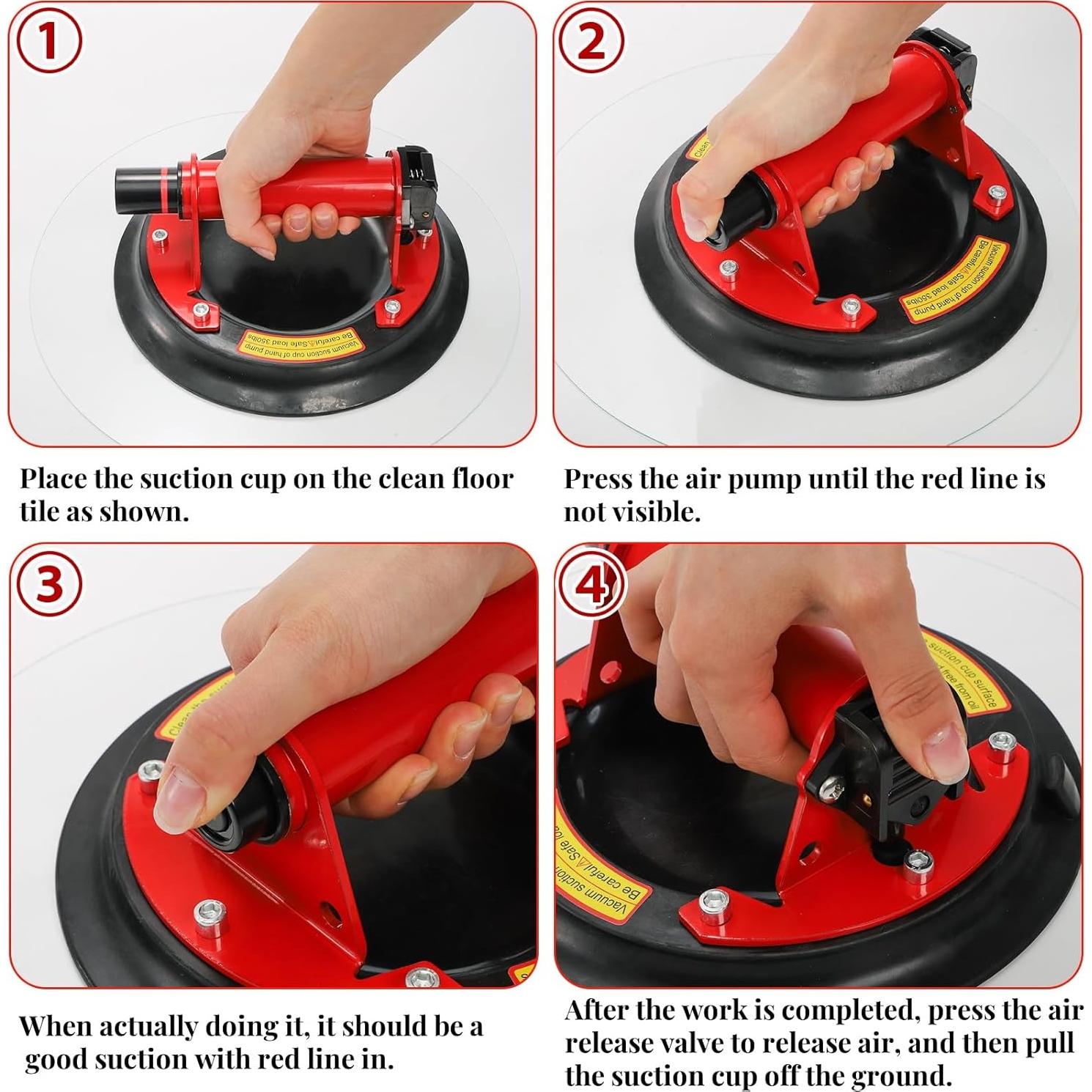 Paquete de 2 Ventosas de Vidrio ZAVOOS 20 cm Carga 158.8 kg