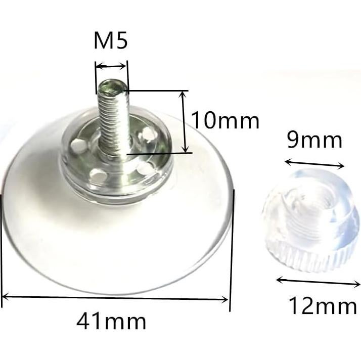10 Ventosas de PVC Transparentes 41mm Bnafes para Pared
