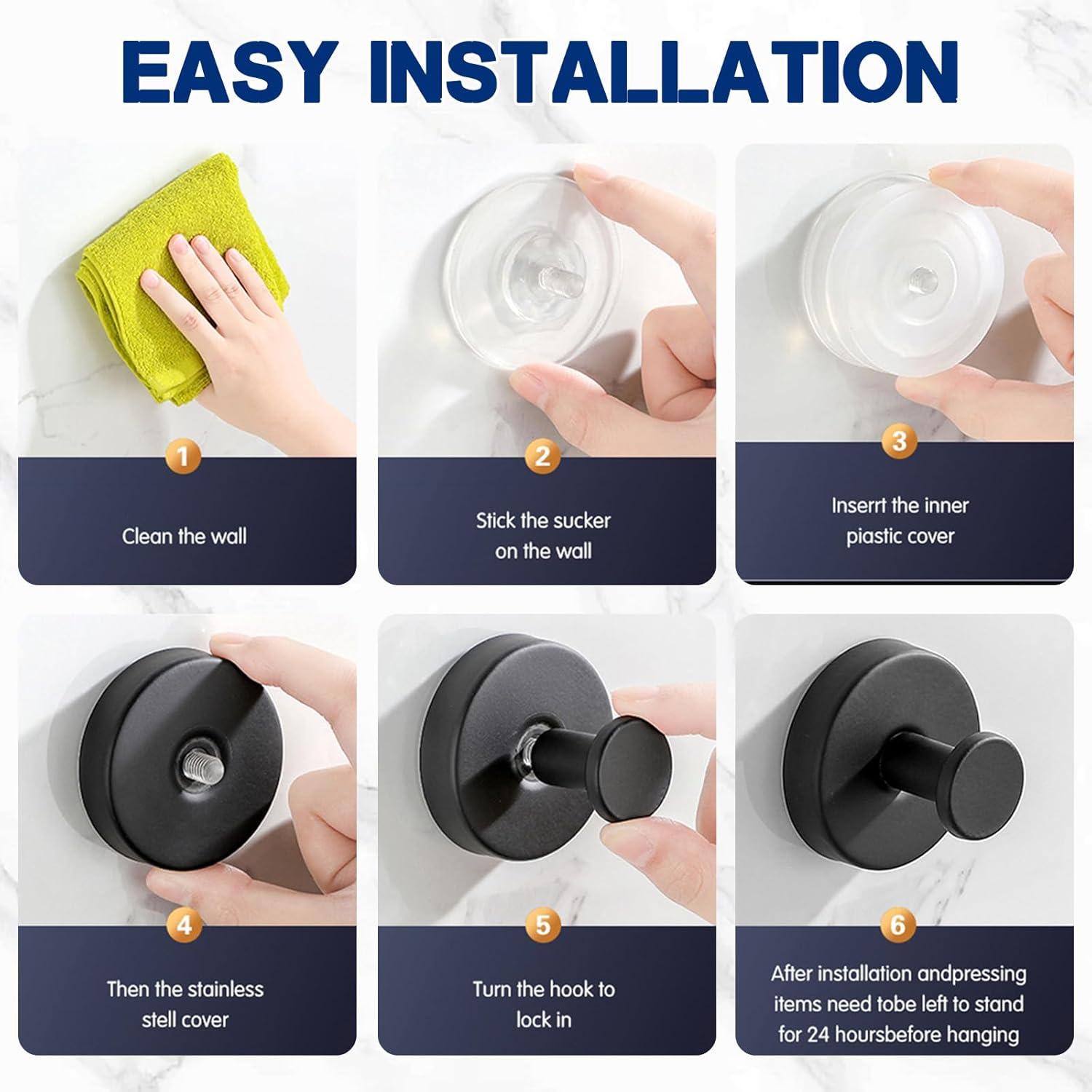 Ganchos de Succión Removibles ALLVANA 2-Pack Plata 6.8 kg