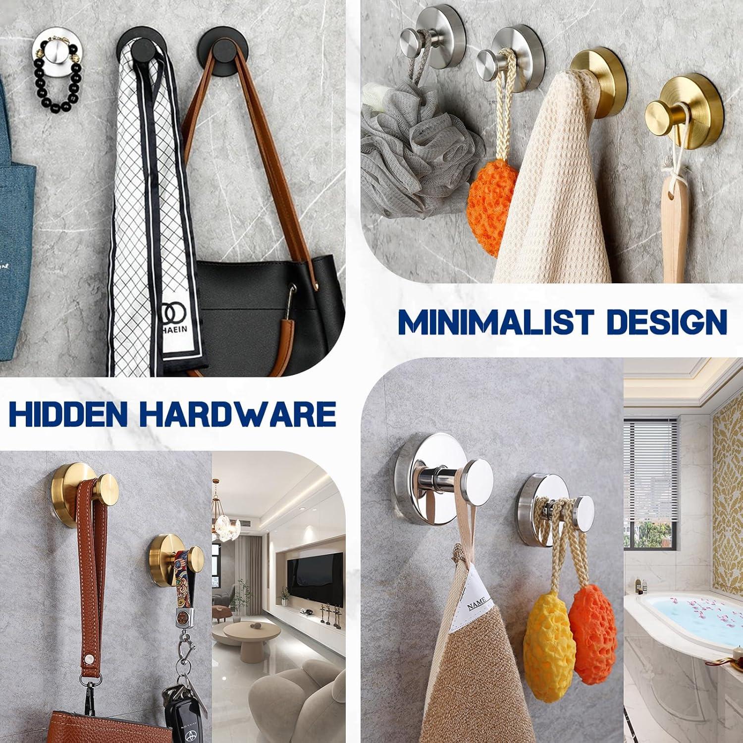 Ganchos de Succión Removibles ALLVANA 2-Pack Plata 6.8 kg