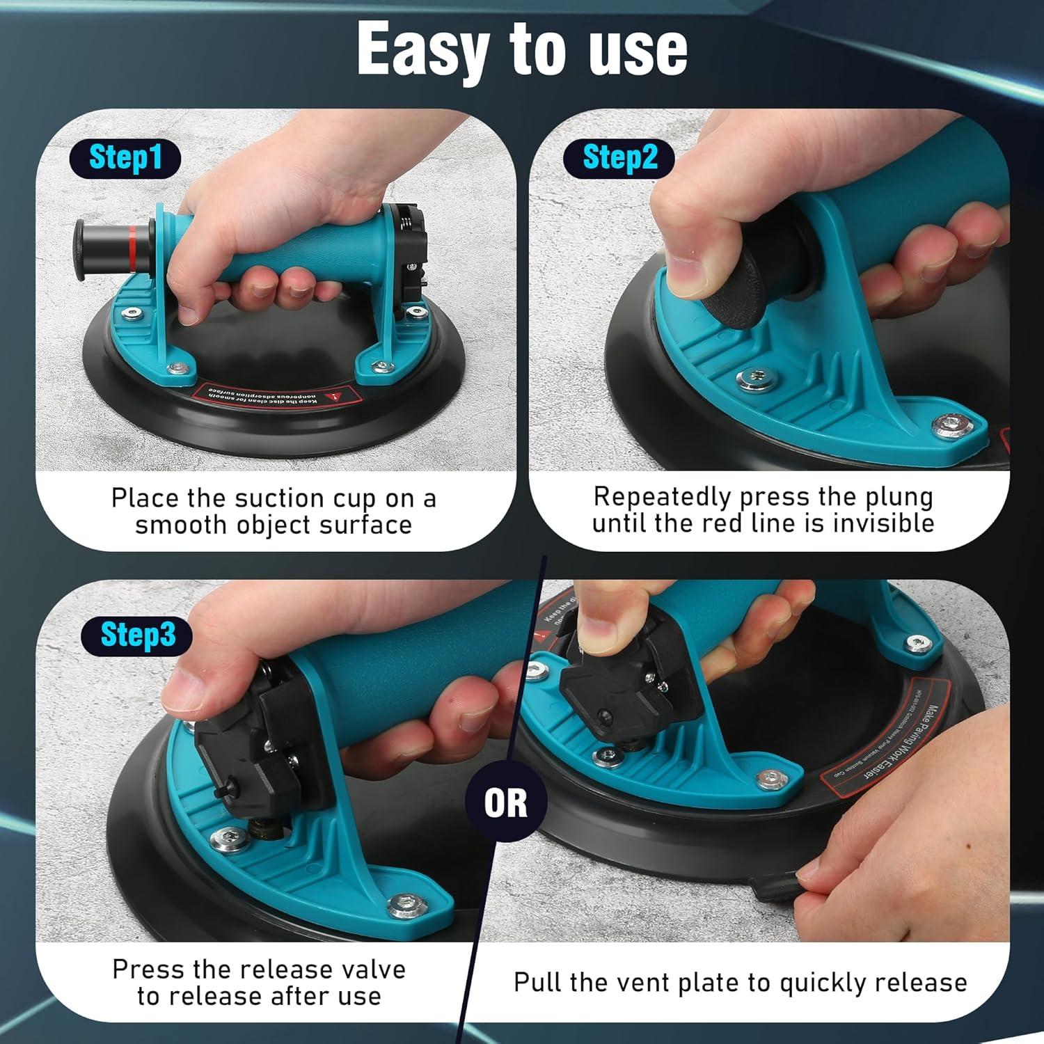 Paquete de 2 Ventosas de Vidrio Gotsblock 20.32 cm 158.76 kg