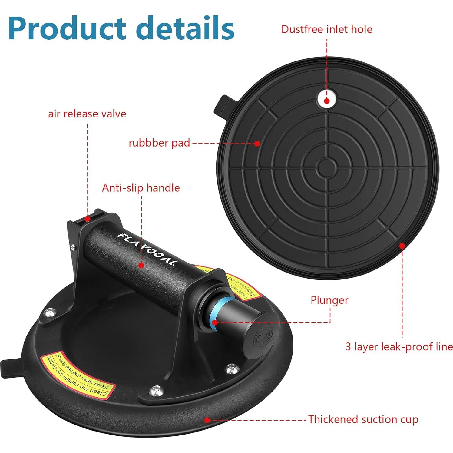 Ventosas de Succión FLAVOCAL 20 cm Alta Resistencia 108.9 kg