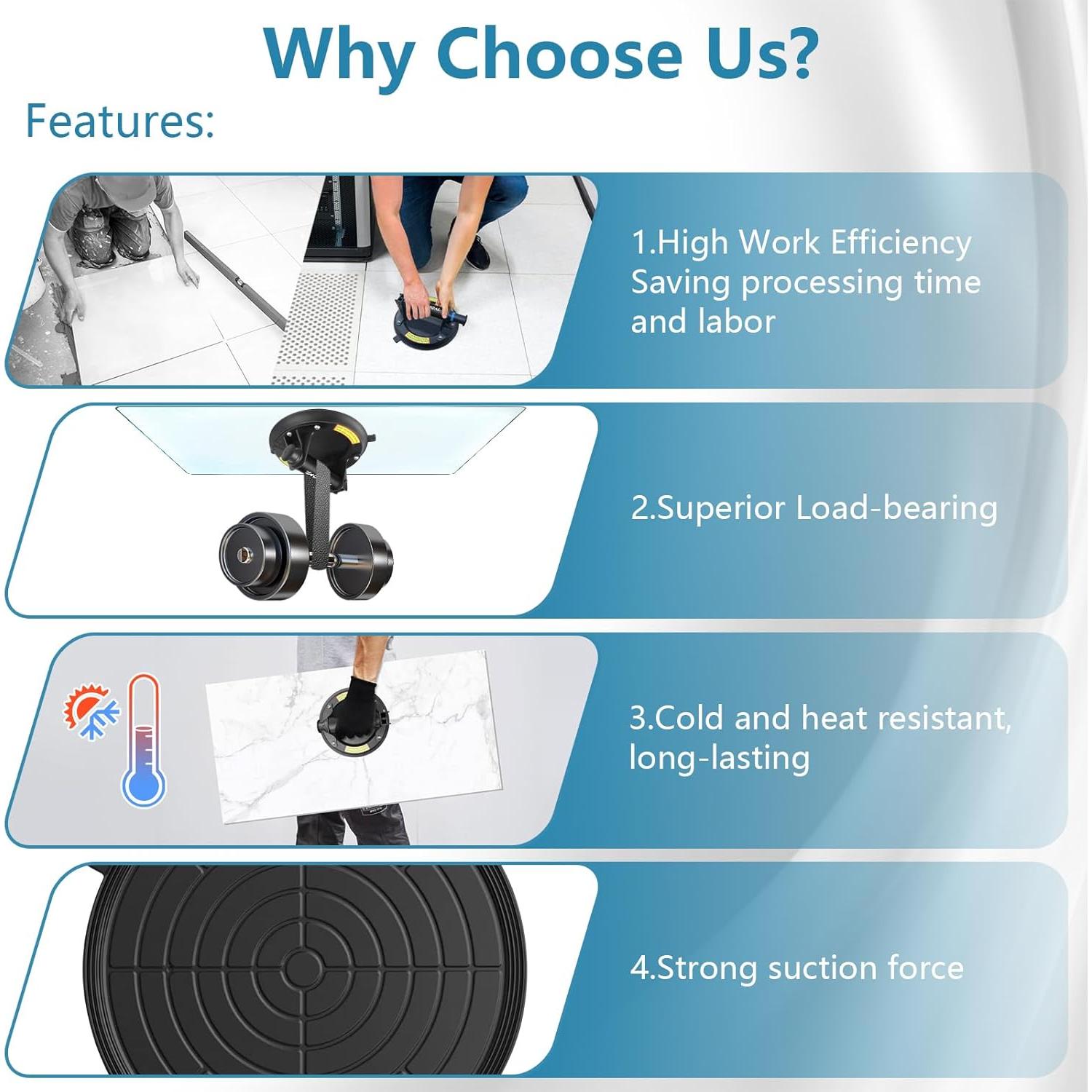 Ventosas de Succión FLAVOCAL 20 cm Alta Resistencia 108.9 kg