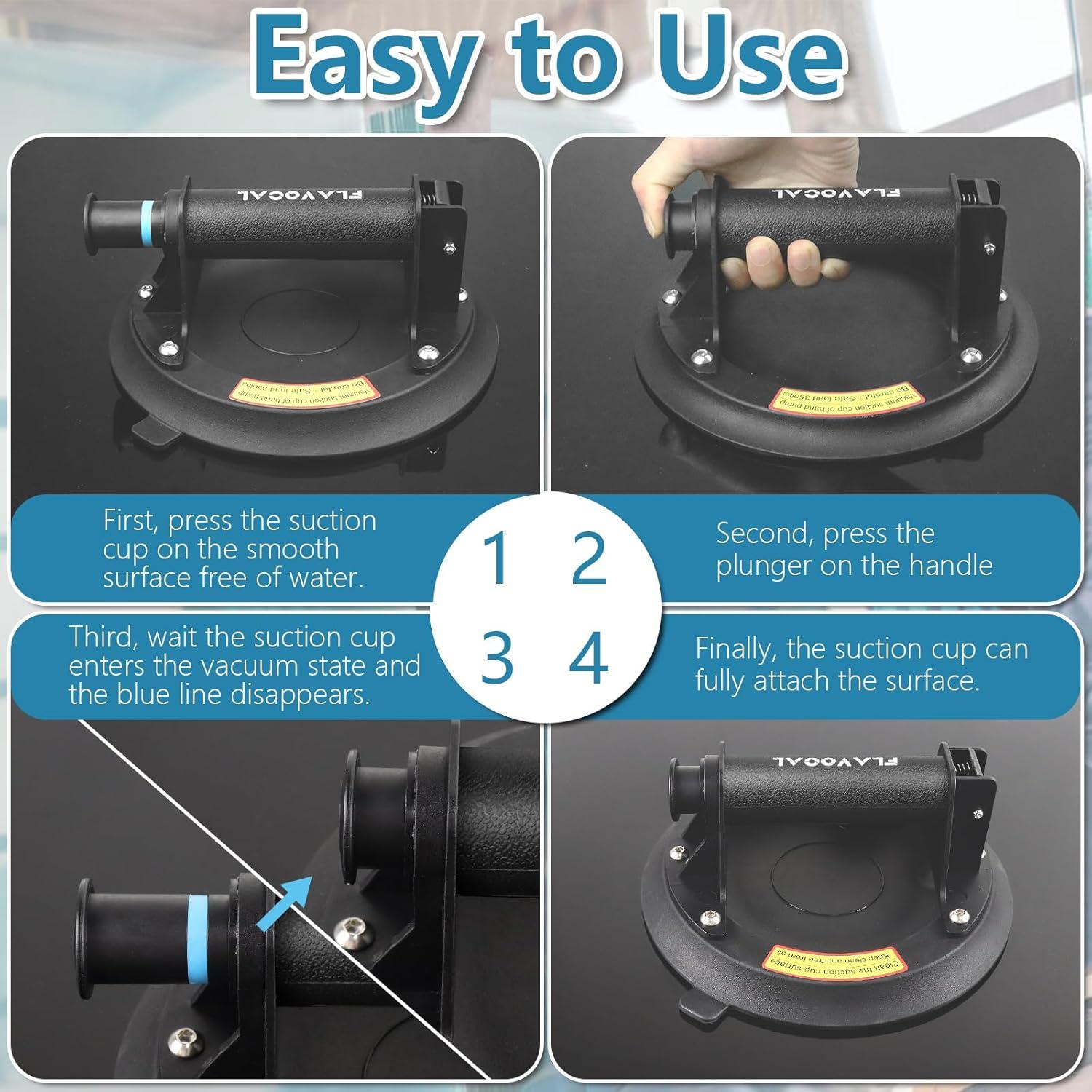Ventosas de Succión FLAVOCAL 20 cm Alta Resistencia 108.9 kg