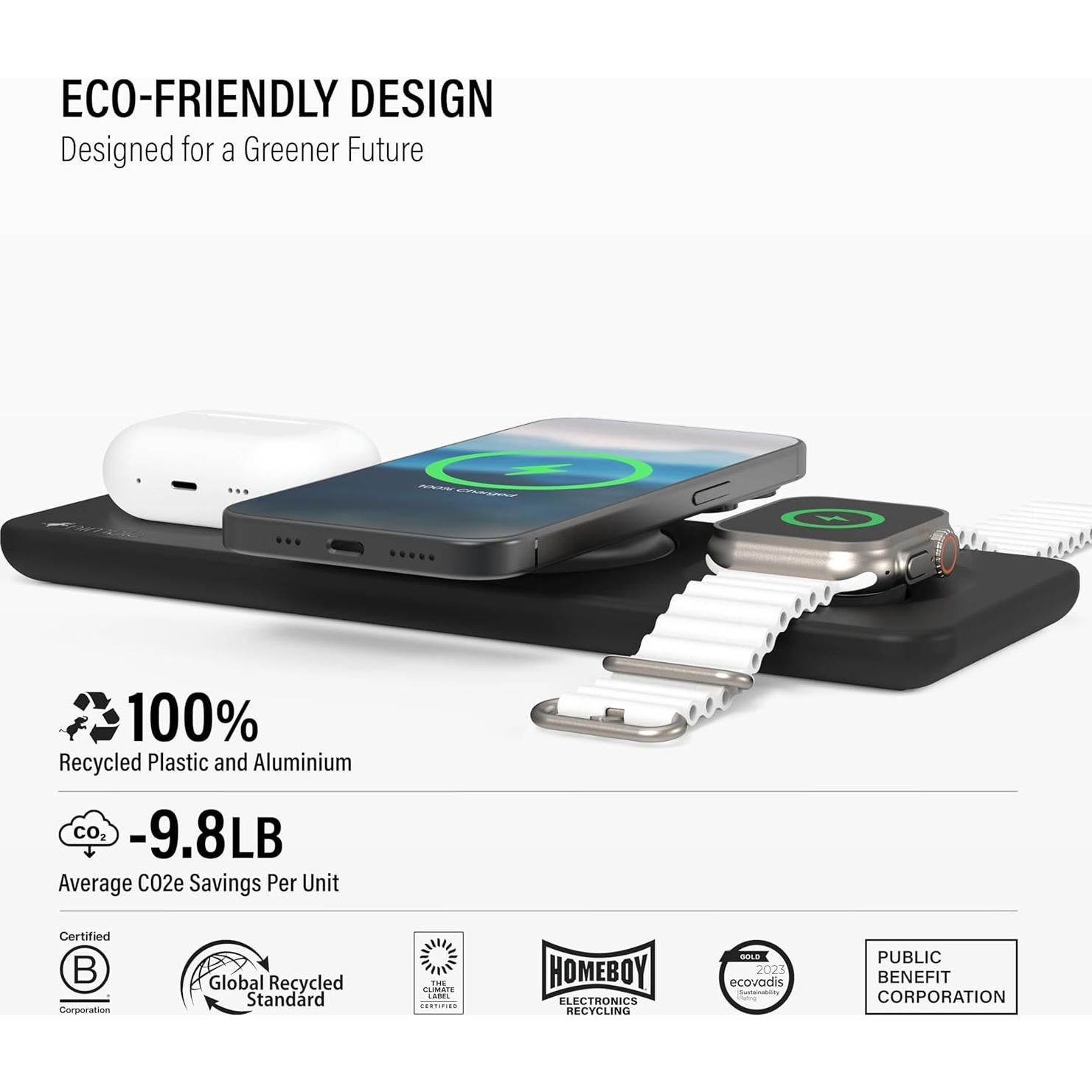 Estación de Carga Inalámbrica 3 en 1 Nimble Podium 15W Qi2