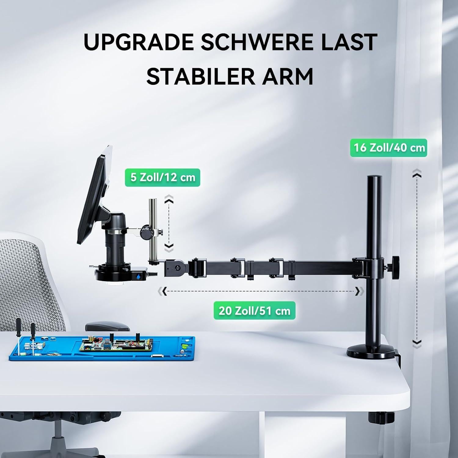 Microscopio Digital Opqpq ODM702 Flex 10" con Luz Anular