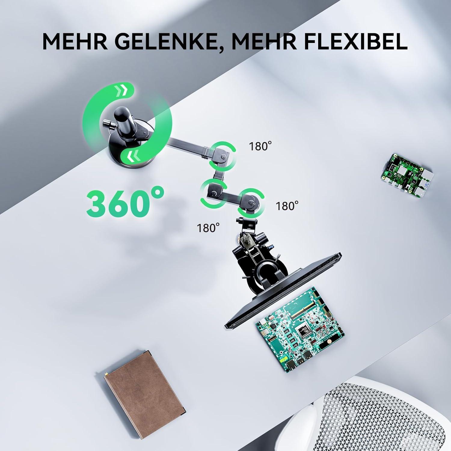 Microscopio Digital Opqpq ODM702 Flex 10" con Luz Anular