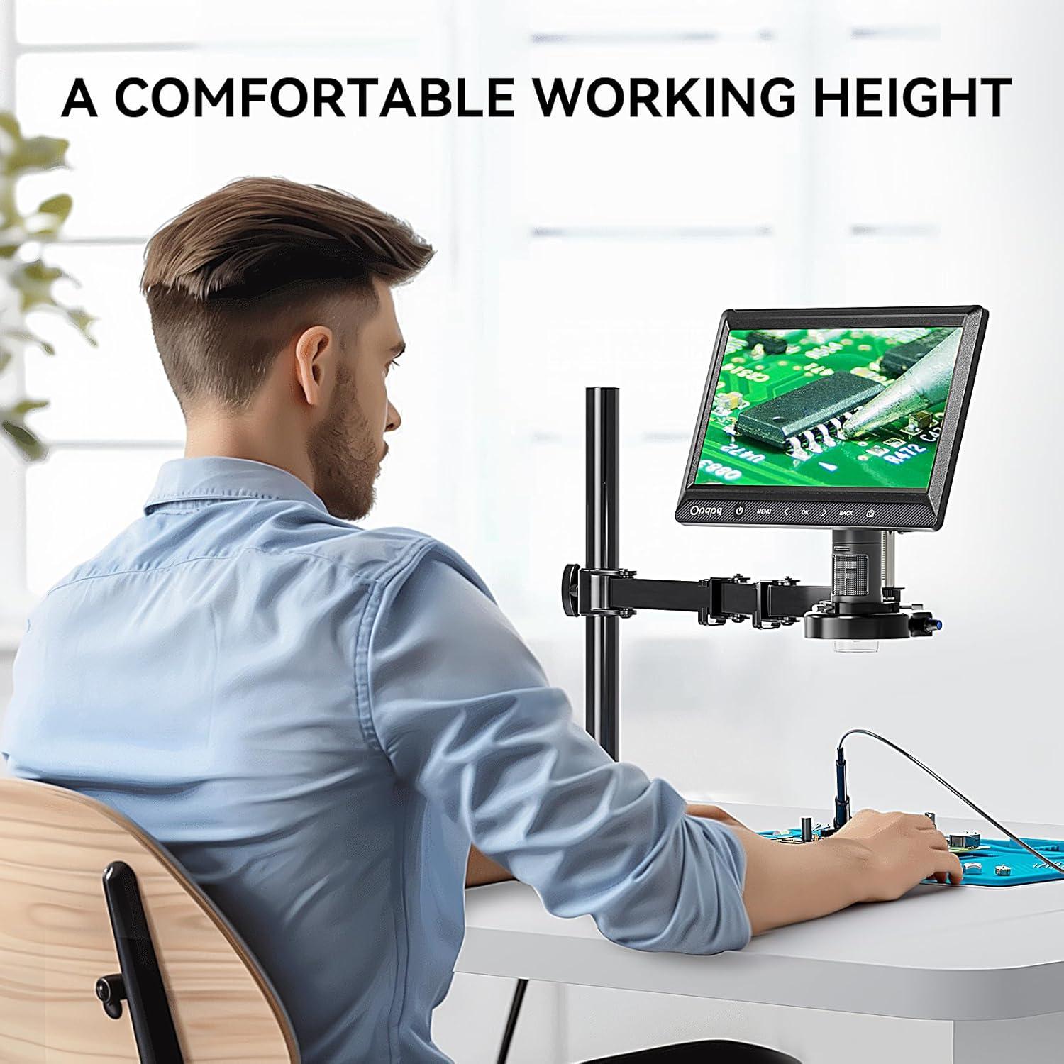 Microscopio Digital Opqpq ODM702 Flex 10" con Luz Anular