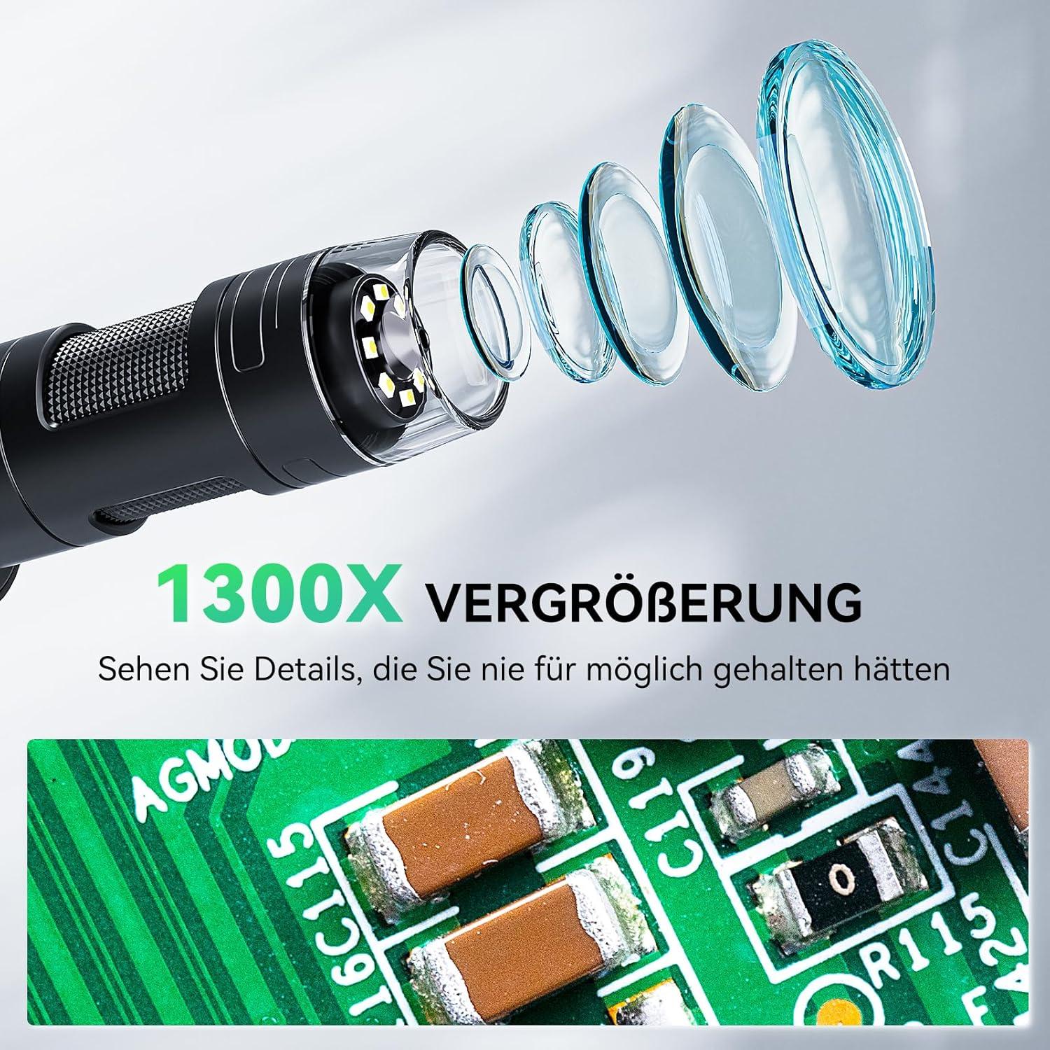 Microscopio Digital Opqpq ODM702 Flex 10" con Luz Anular