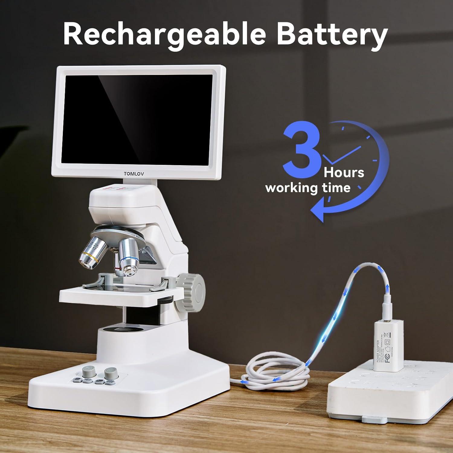 Microscopio Digital TOMLOV DM301 Pro 7" Pantalla IPS USB HDMI