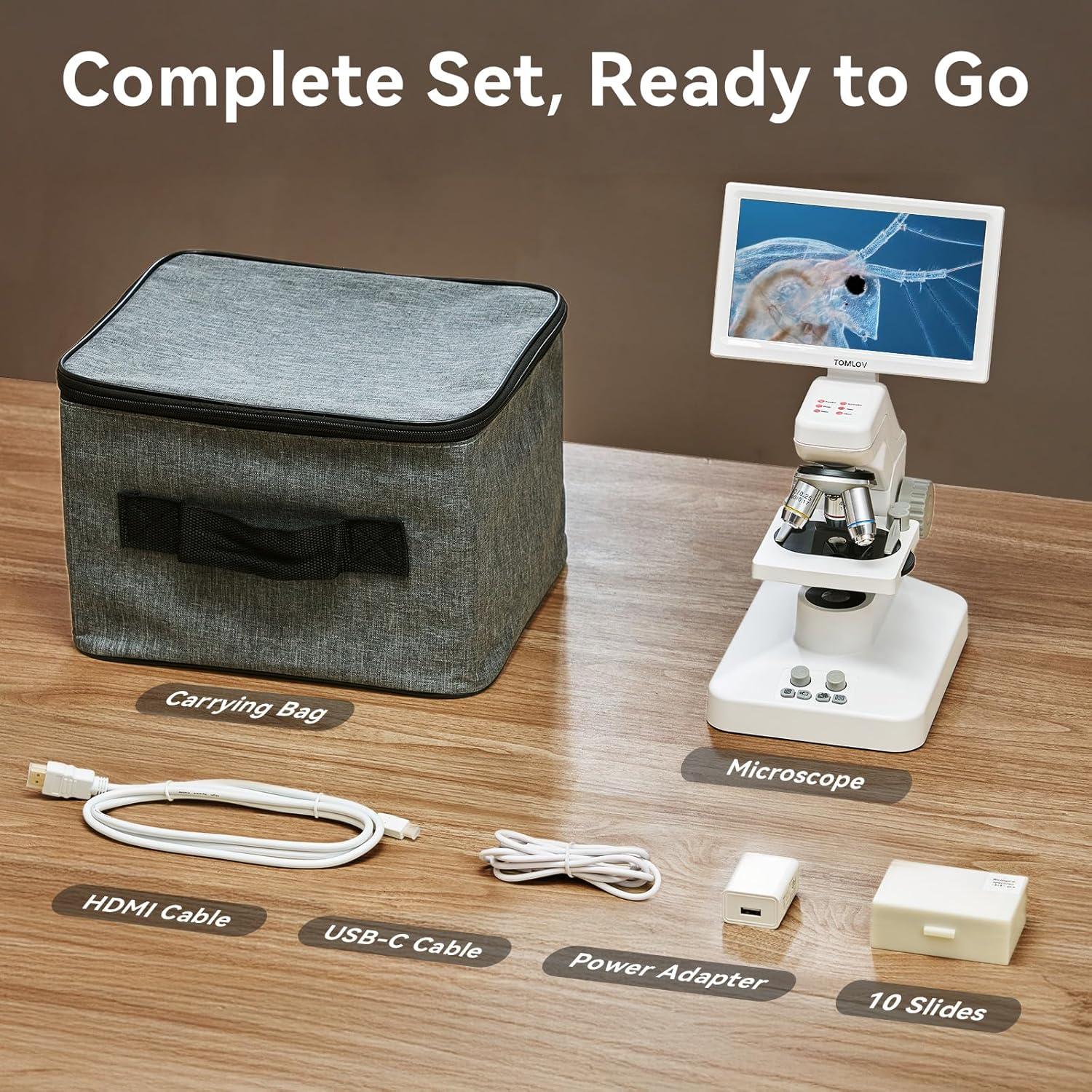 Microscopio Digital TOMLOV DM301 Pro 7" Pantalla IPS USB HDMI