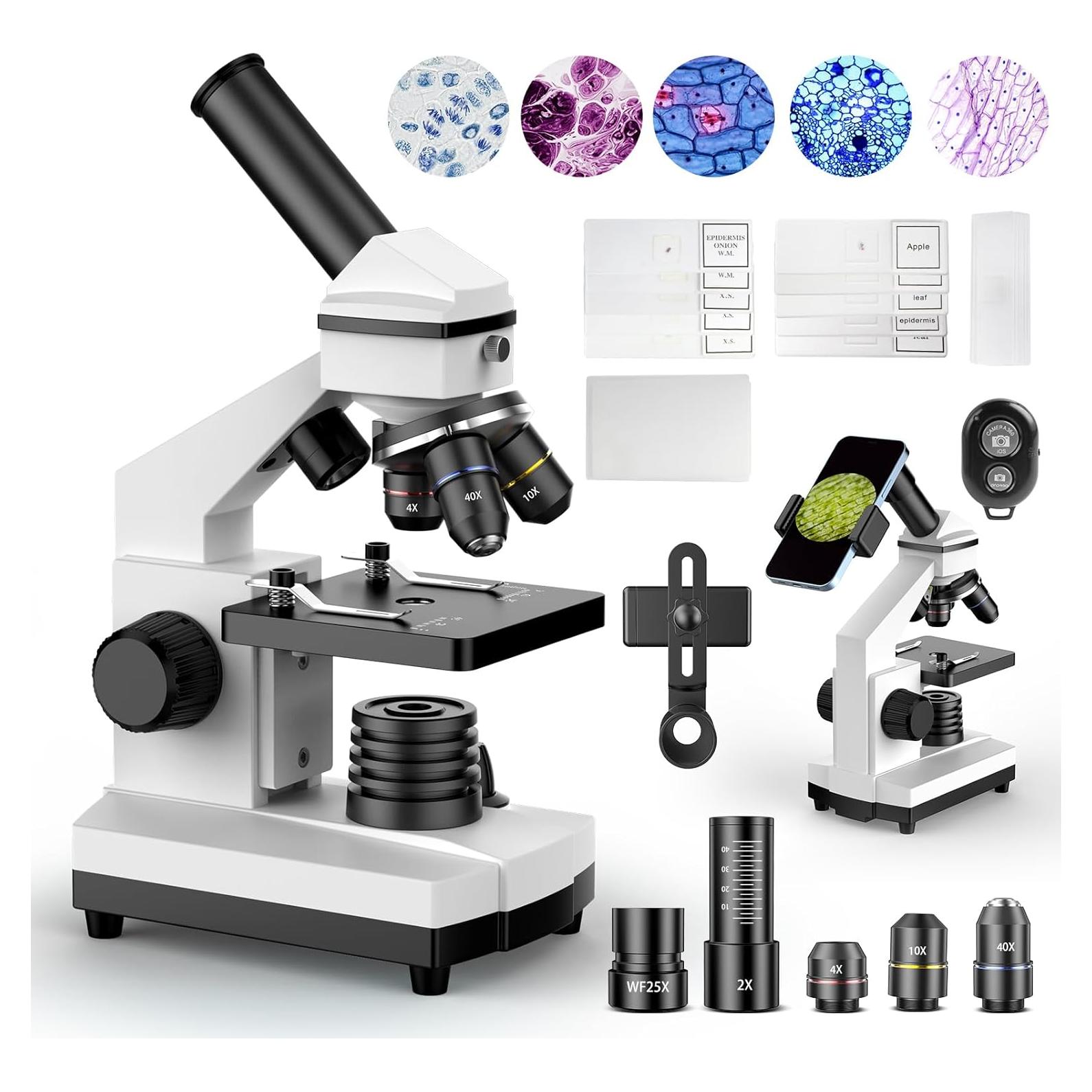 Microscopio Biológico PalliPartners 100X-2000X para Estudiantes