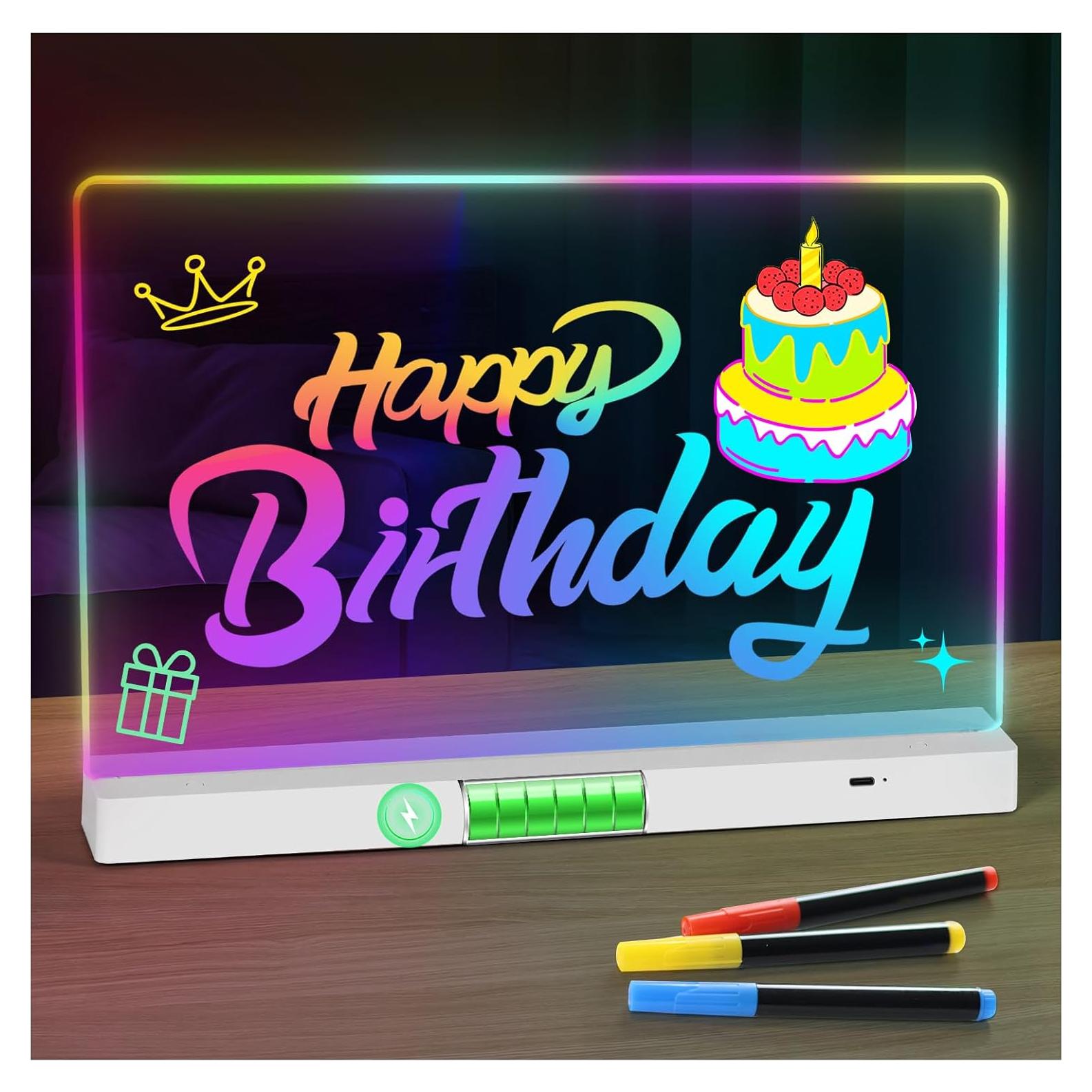 Tablero de Notas LED BYTLK J-80 Recargable 35.6x20.8cm 8 Colores