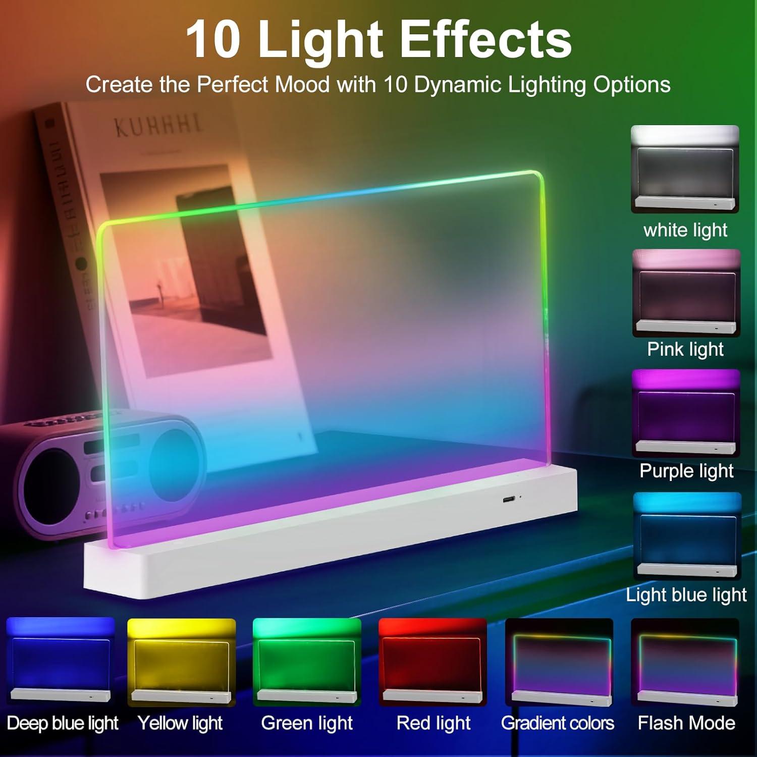 Tablero de Notas LED BYTLK J-80 Recargable 35.6x20.8cm 8 Colores