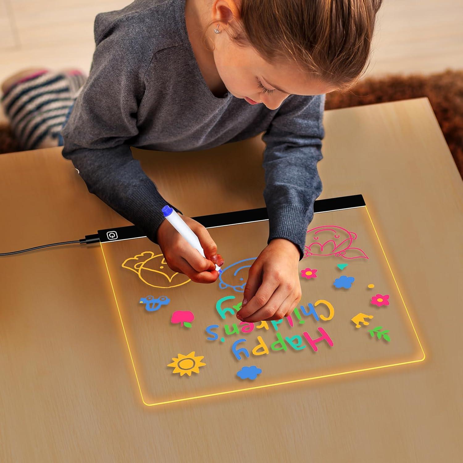 Tablero de Dibujo LED Hansanti 30x24cm 7 Colores Borrable