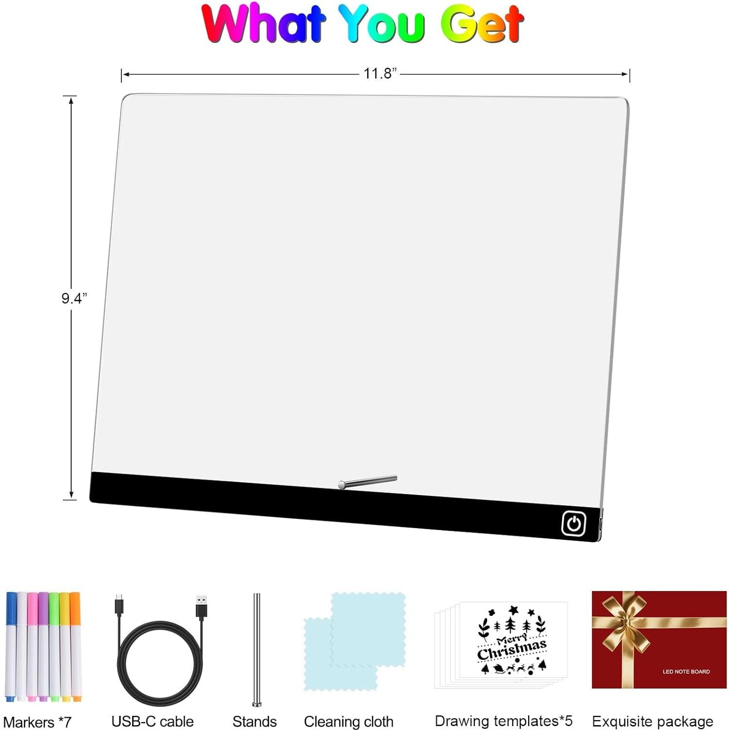 Tablero de Dibujo LED Hansanti 30x24cm 7 Colores Borrable