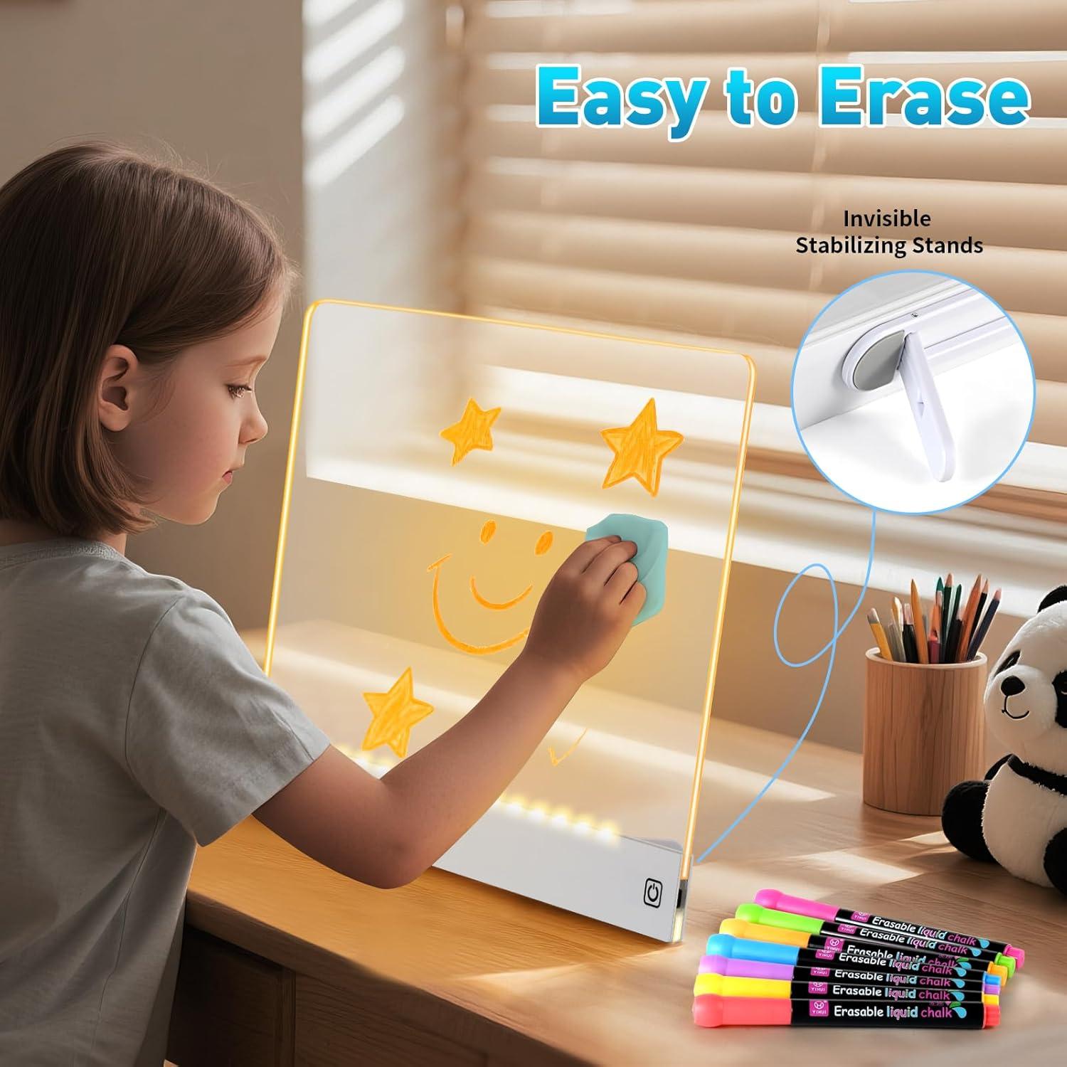 Tablero de Notas LED Yecuip 35x26 cm Recargable 7 Colores