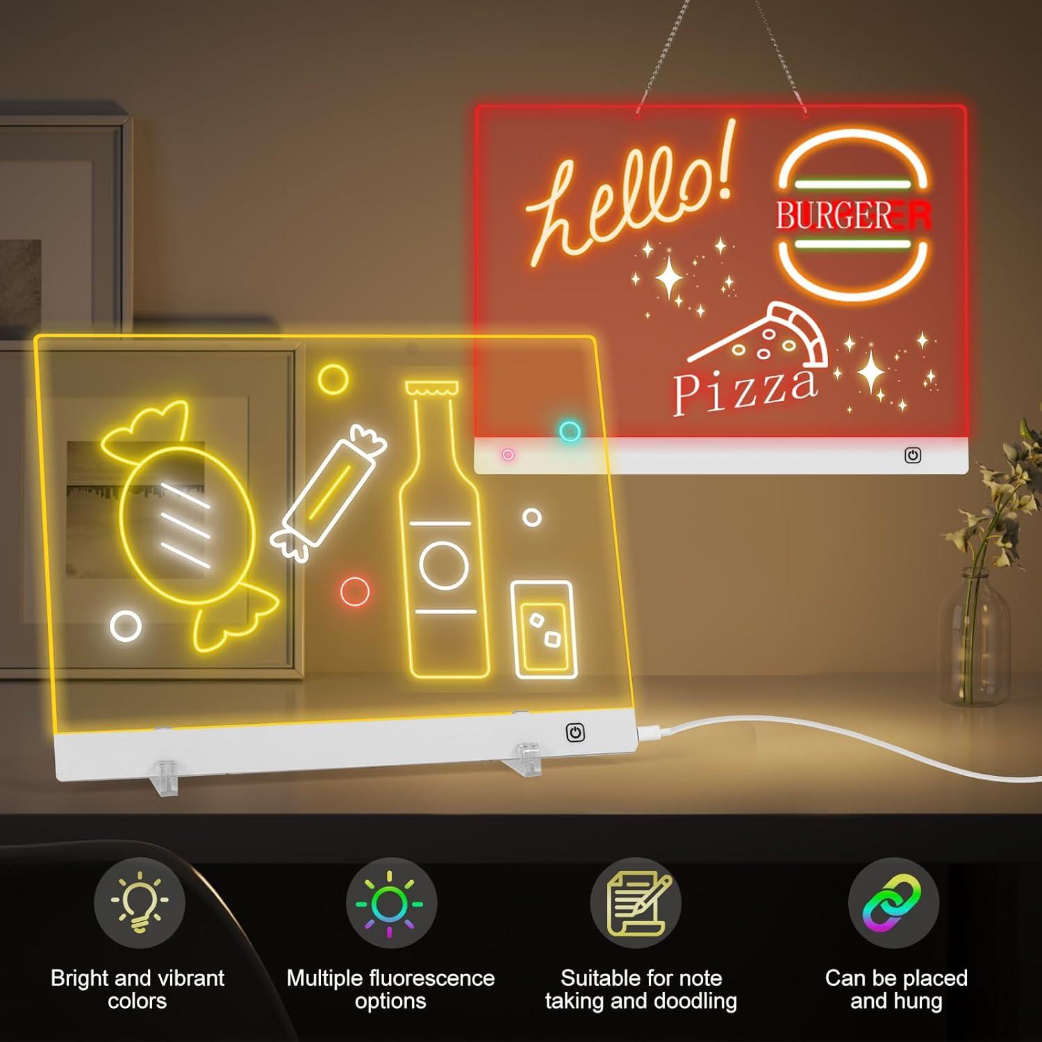 Tablero de Dibujo LED Berverra 40x30cm con 7 Marcadores