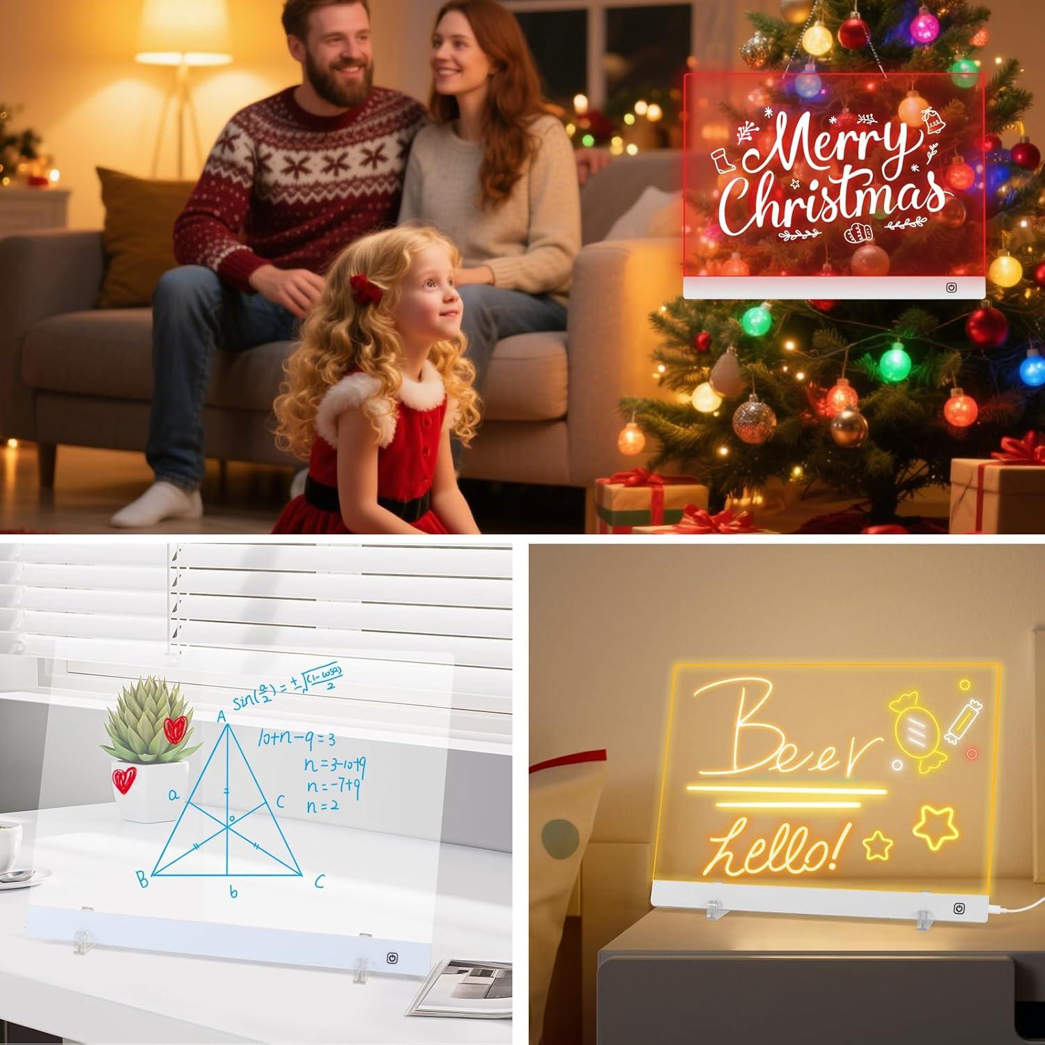 Tablero de Dibujo LED Berverra 40x30cm con 7 Marcadores