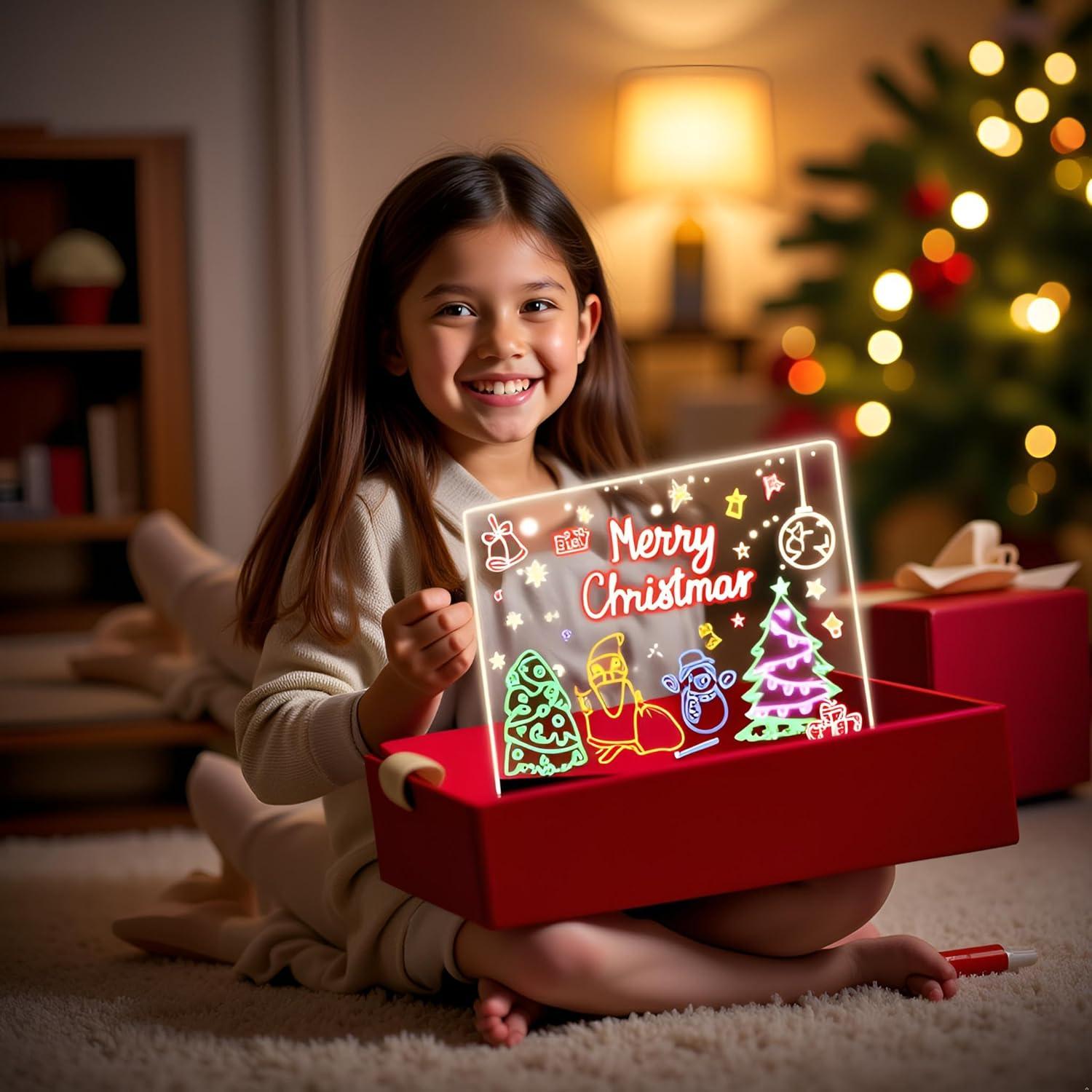 Tablero de Notas LED Hansanti 34.8x25.4cm 7 Colores con Marcadores