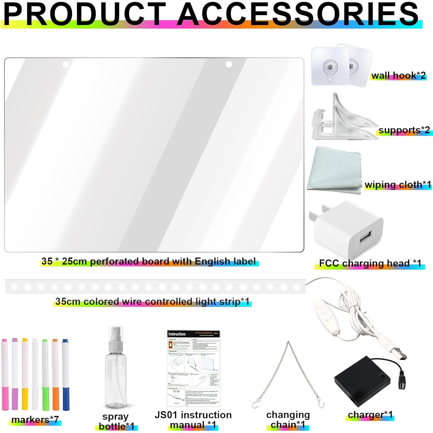 Tablero de Dibujo LED TXP 35.56x25.4 cm 7 Colores Iluminación