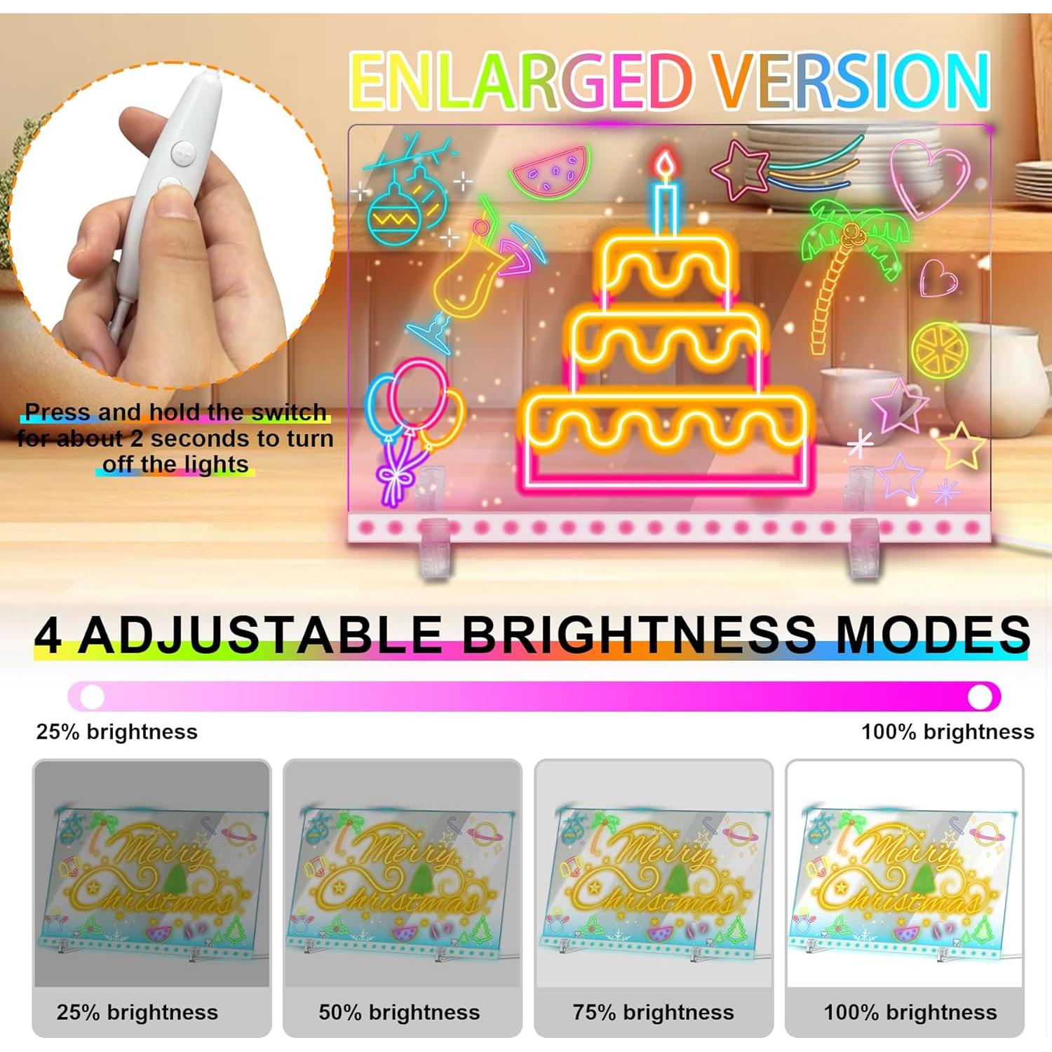 Tablero de Dibujo LED TXP 35.56x25.4 cm 7 Colores Iluminación