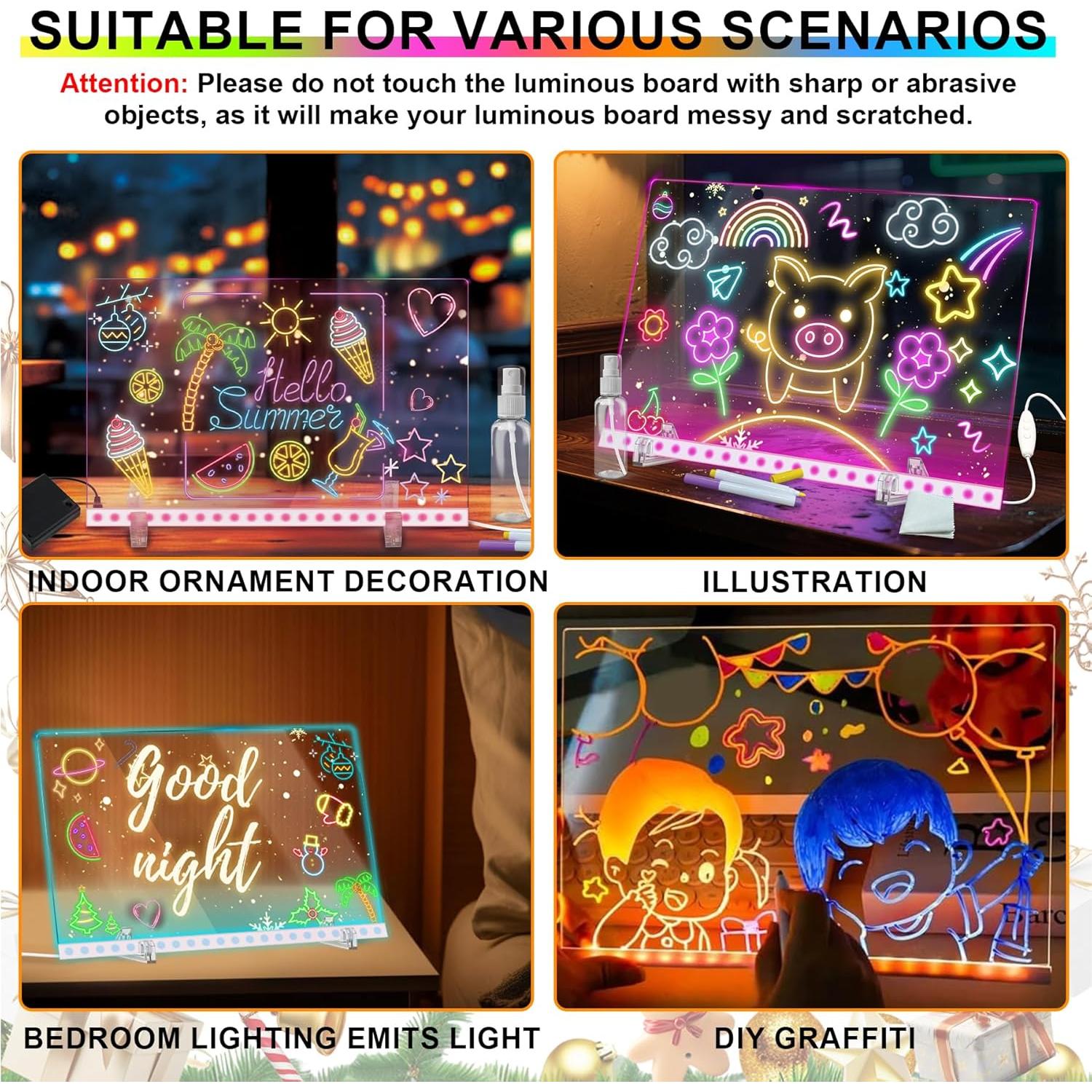 Tablero de Dibujo LED TXP 35.56x25.4 cm 7 Colores Iluminación