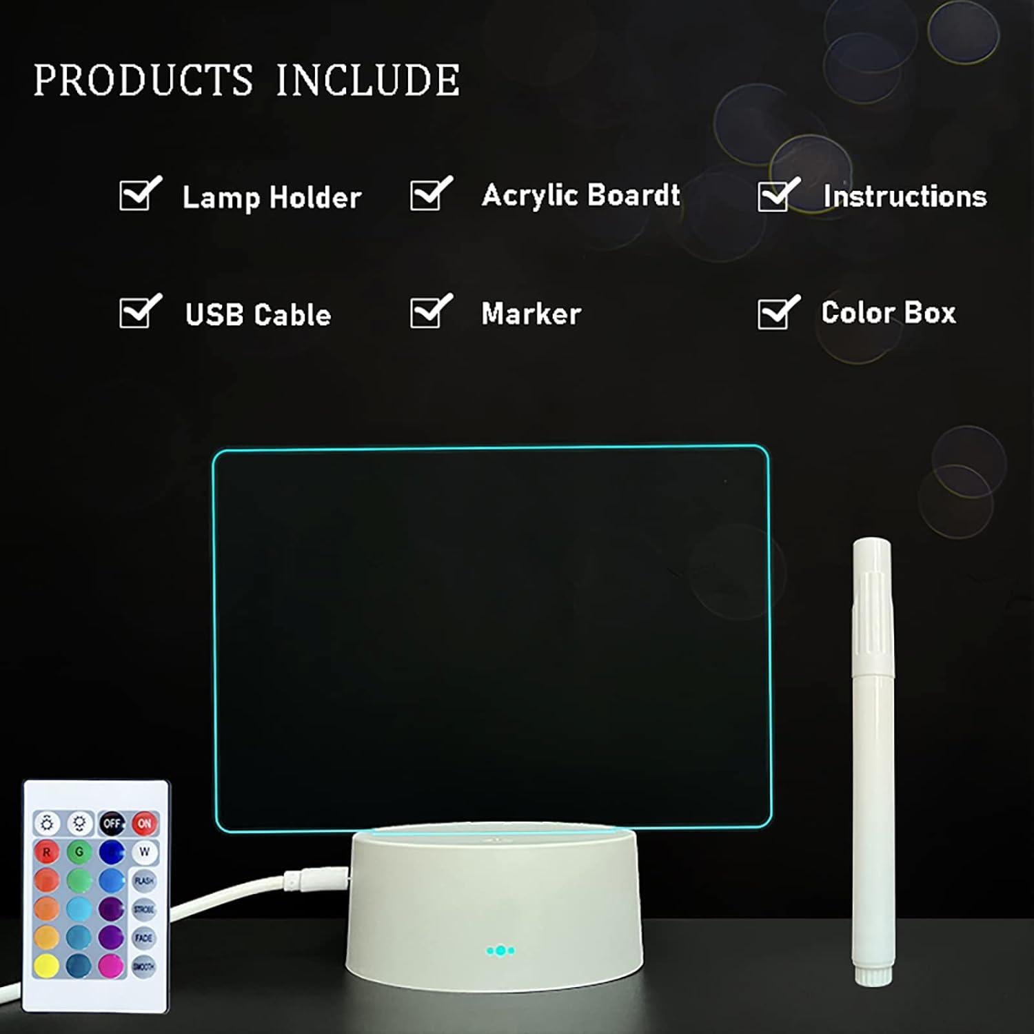 Tablero de Borrado en Seco Acrílico Liberal Brightdeer 18.5x12.7 cm