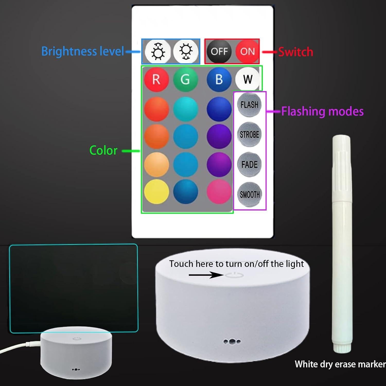 Tablero de Borrado en Seco Acrílico Liberal Brightdeer 18.5x12.7 cm