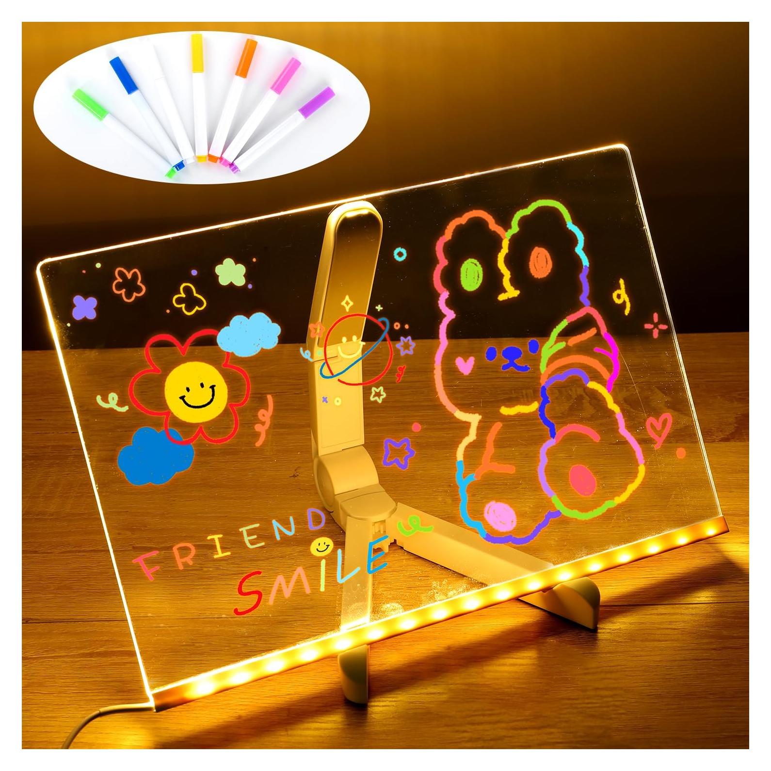 Tablero de Notas LED Omaky 30x20 cm Borrado en Seco Acrílico
