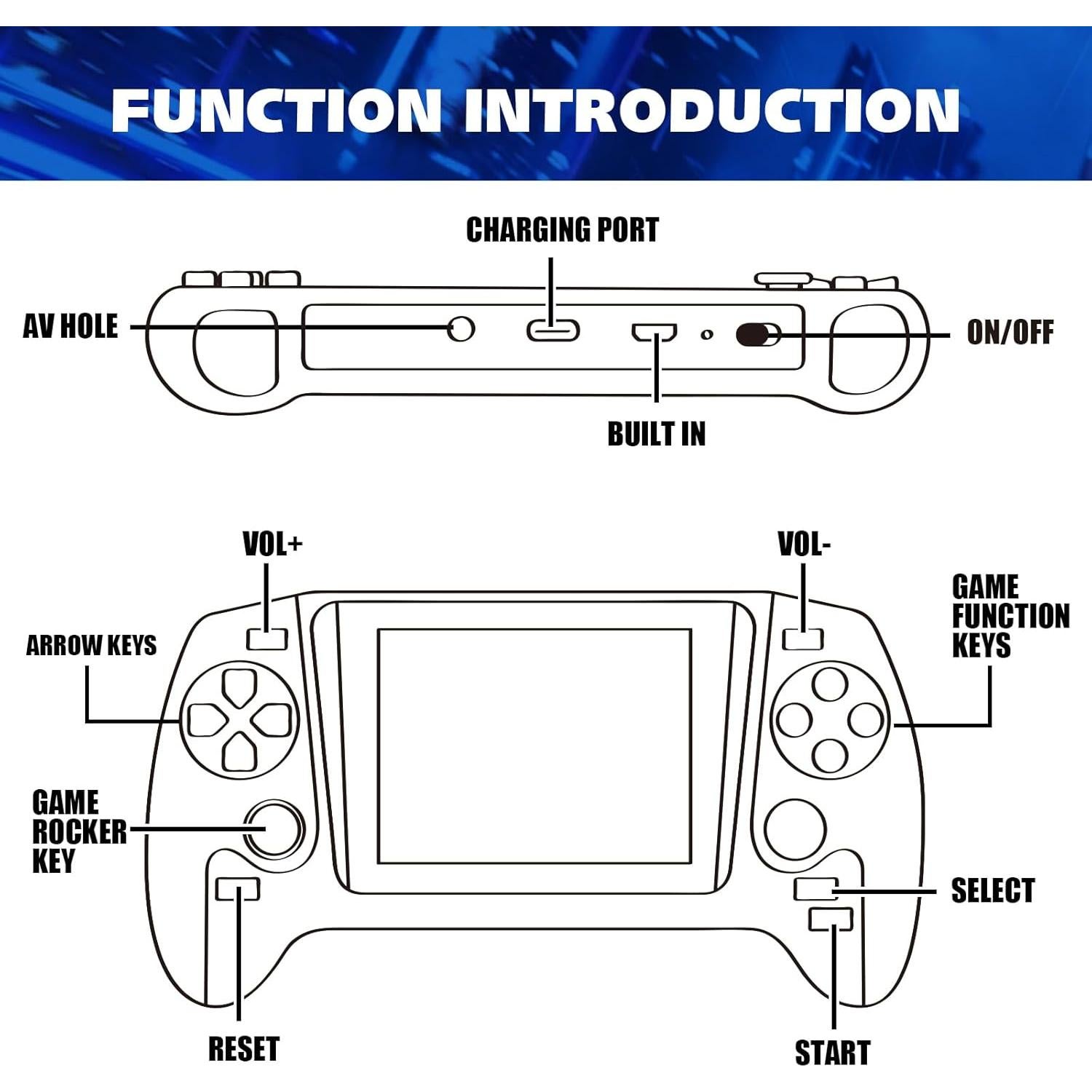 Consola de Juego Portátil OSYROY 500 Juegos Retro 8.89 cm
