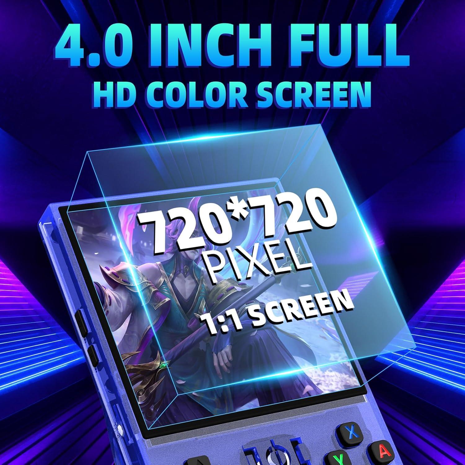 Consola de Juegos Portátil R36MAX 64GB Pantalla IPS 4" Azul