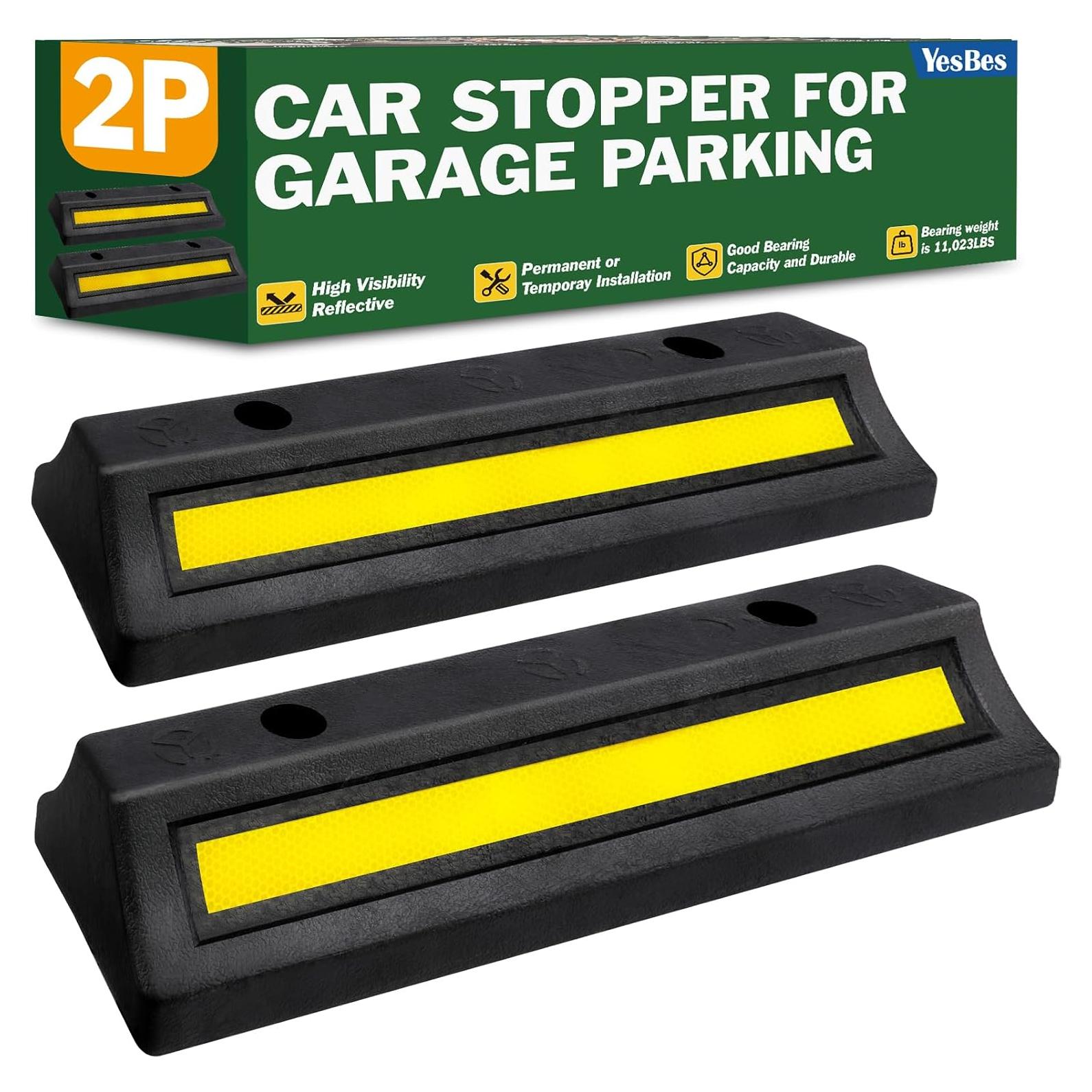 Paquete de 2 Topes de Estacionamiento YesBes 42.9x14x7.6 cm