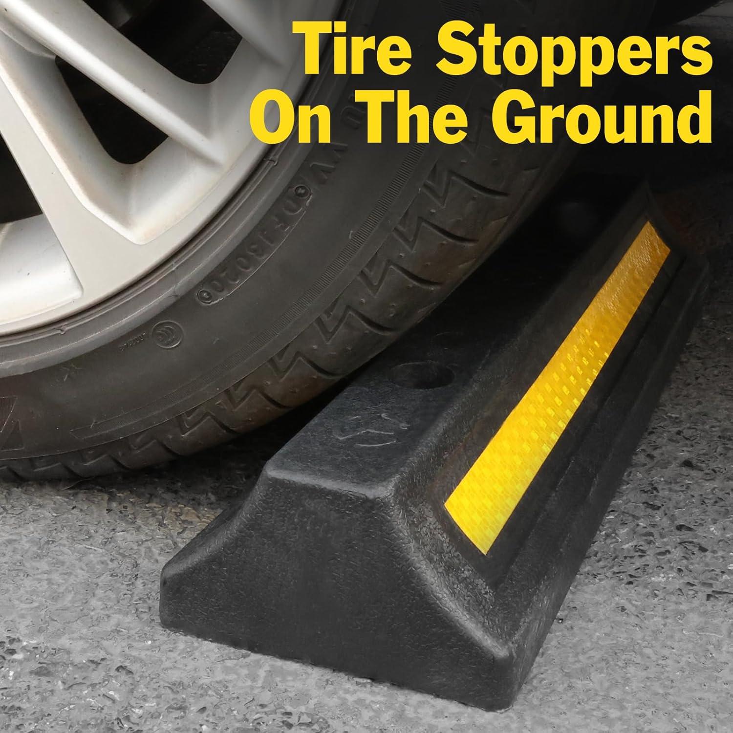 Paquete de 2 Topes de Estacionamiento YesBes 42.9x14x7.6 cm