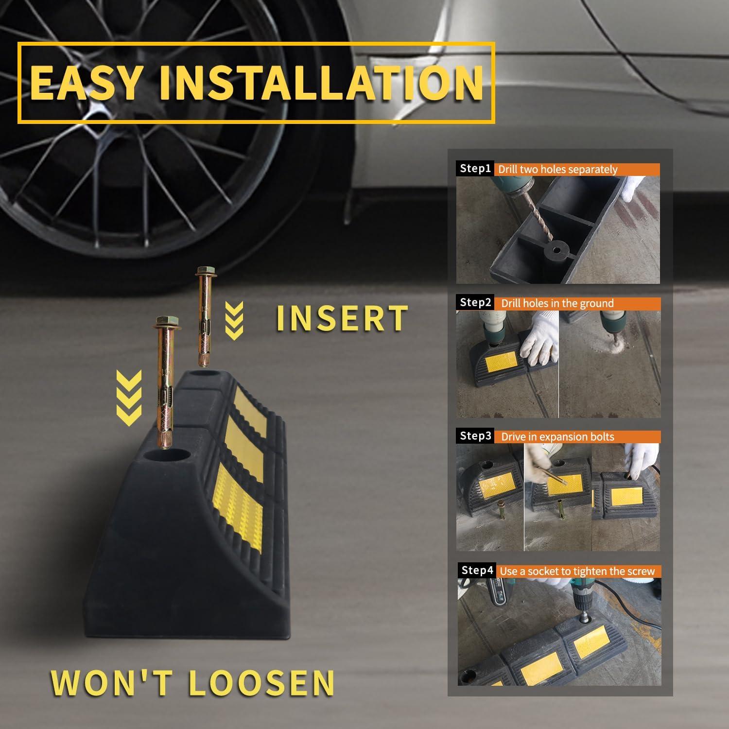 Tope de Estacionamiento Vacallity PS02 - Caucho 2 Pcs 8.89 cm