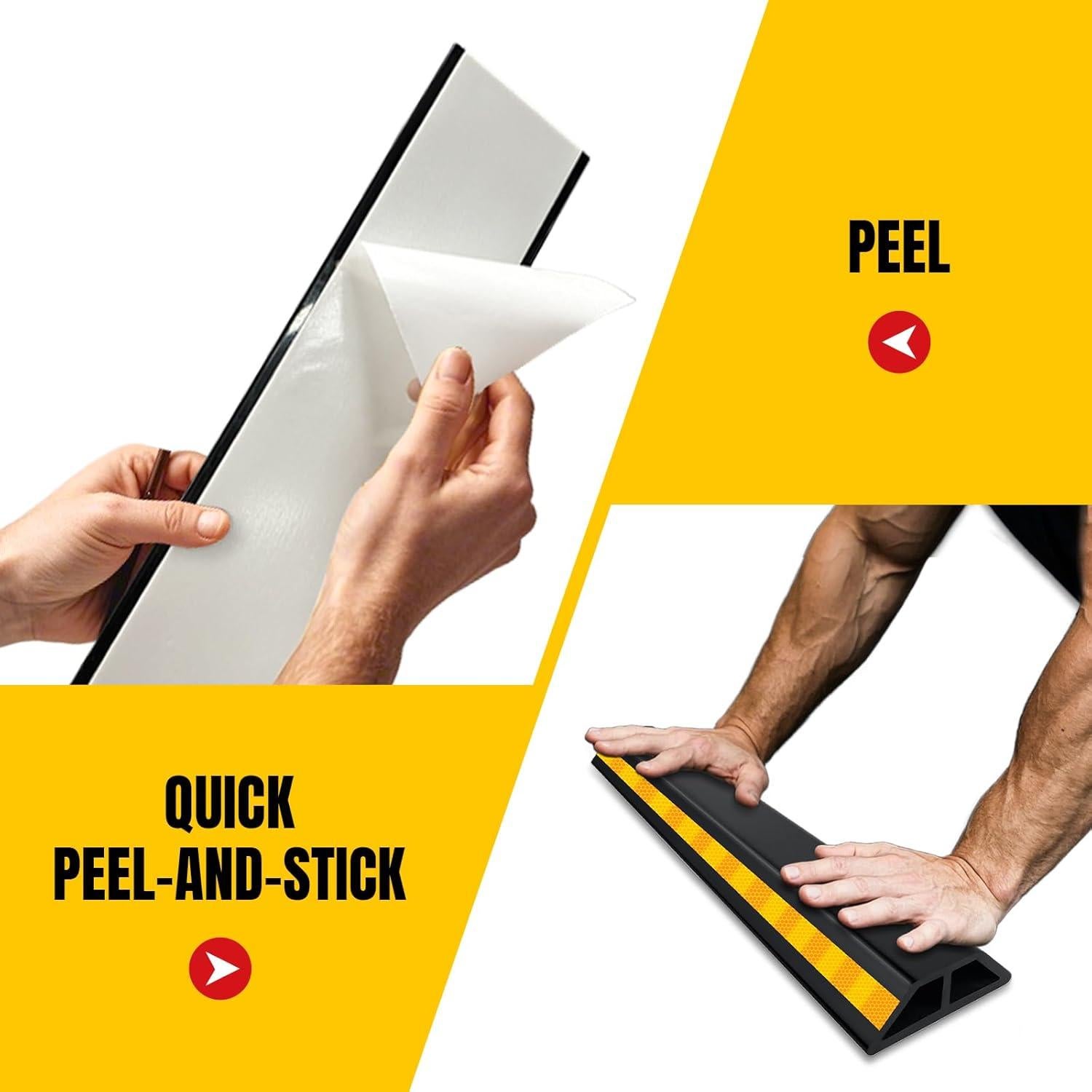 Tope de Estacionamiento HOXWELL 2 Pcs 45x17 cm Alta Visibilidad