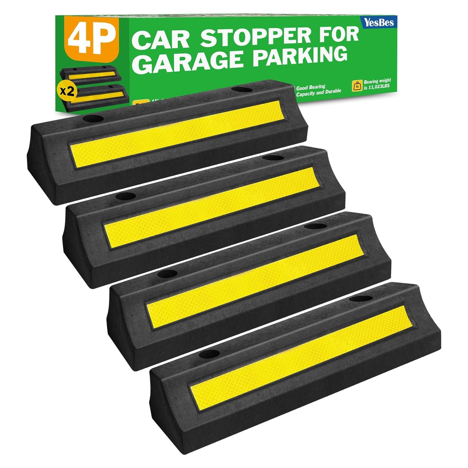 Topes de Estacionamiento para Garaje YesBes - Paquete de 4