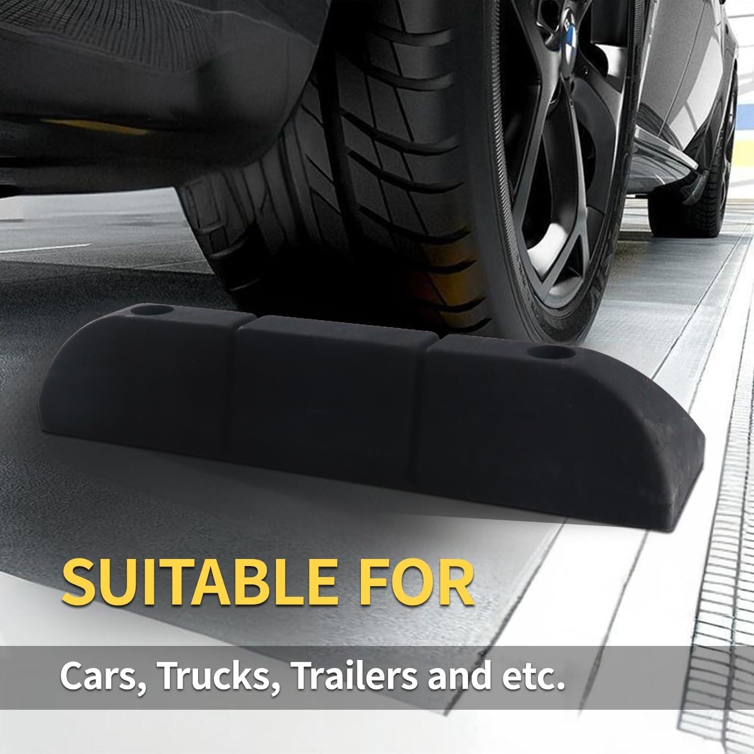 Tope de Estacionamiento WECARLLE 3.5" Caucho con Reflectores