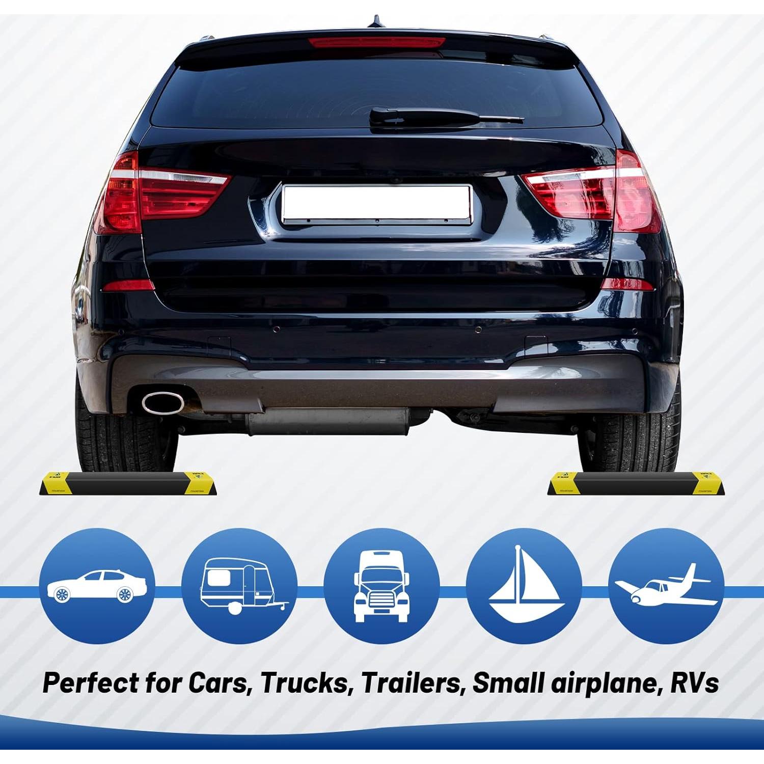 Topes de Estacionamiento ROBLOCK 45.72cm 2 Piezas Goma Amarillo