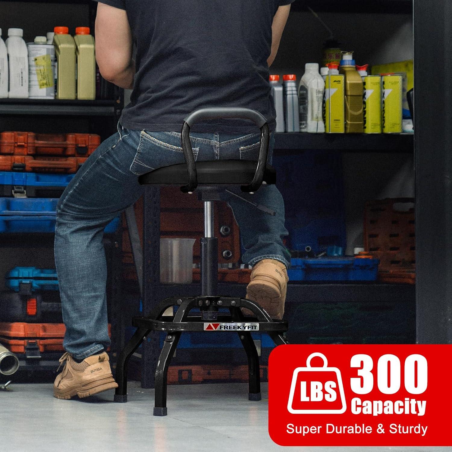 Taburete de Trabajo Mecánico Ajustable FreekyFit D03-B Negro