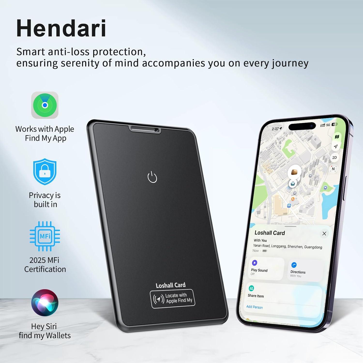 Tarjeta Rastreadora Ultrafina Hendari Air Tag - Carga Inalámbrica